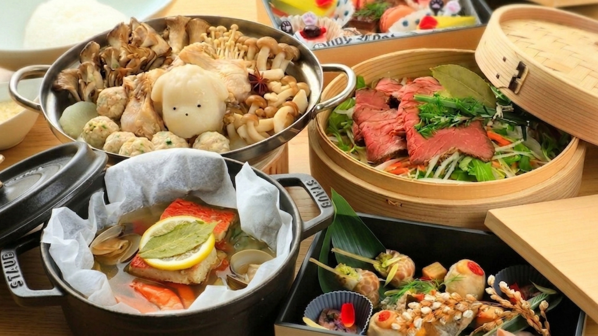 【ご夕食】基本鍋会席＜春夏限定＞（一例）