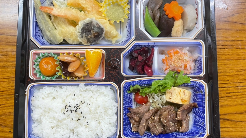 【２食付／黒毛和牛焼肉御膳】地元食材を活かした＜手作り夕食お弁当＞＜新鮮たまご等朝食バイキング＞