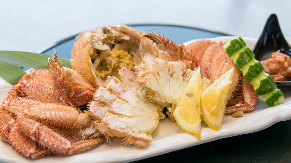 4/24まで限定【鮑の踊り焼と三陸産毛ガニを味わう贅沢温泉宿泊プラン】