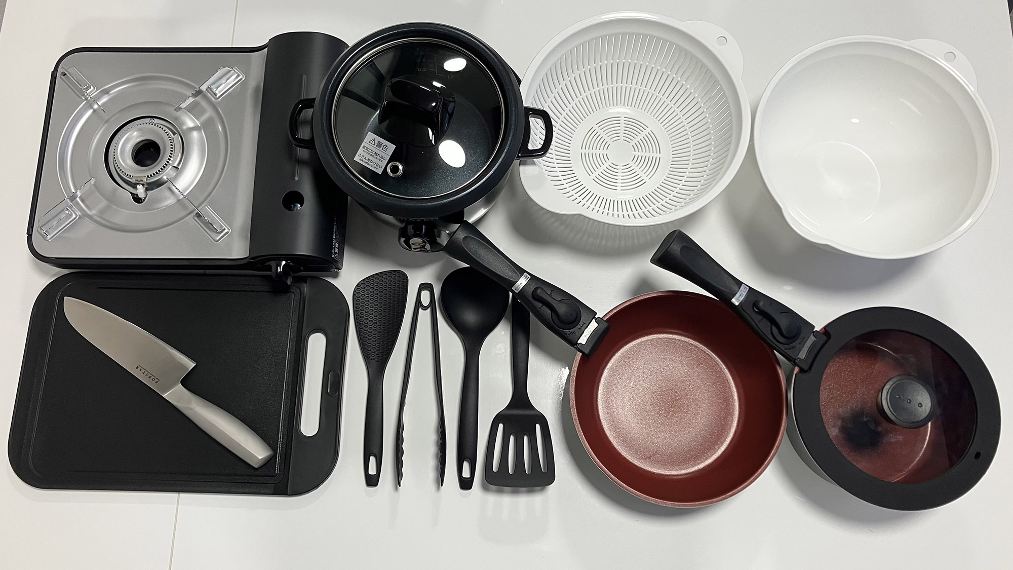 ・【調理器具】様々な調理器具で快適にお料理をお楽しみいただけます(要カセットボンベ)