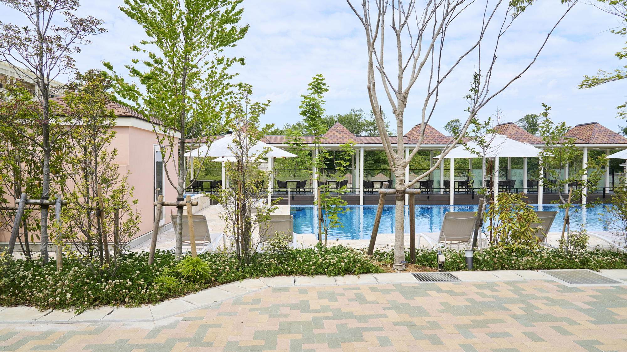 自然の中で楽しむプール