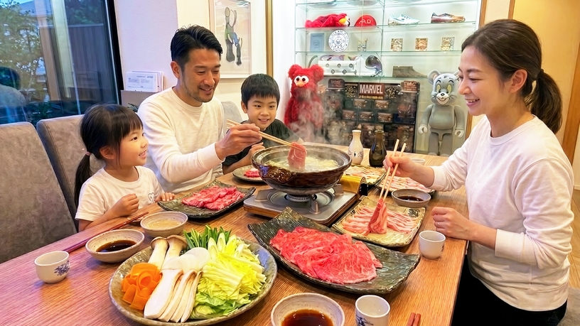 和牛サーロイン×白糸ポークしゃぶしゃぶ｜熊本和牛と地元豚、二つの旨みを味わう鍋ステイ｜一棟貸切