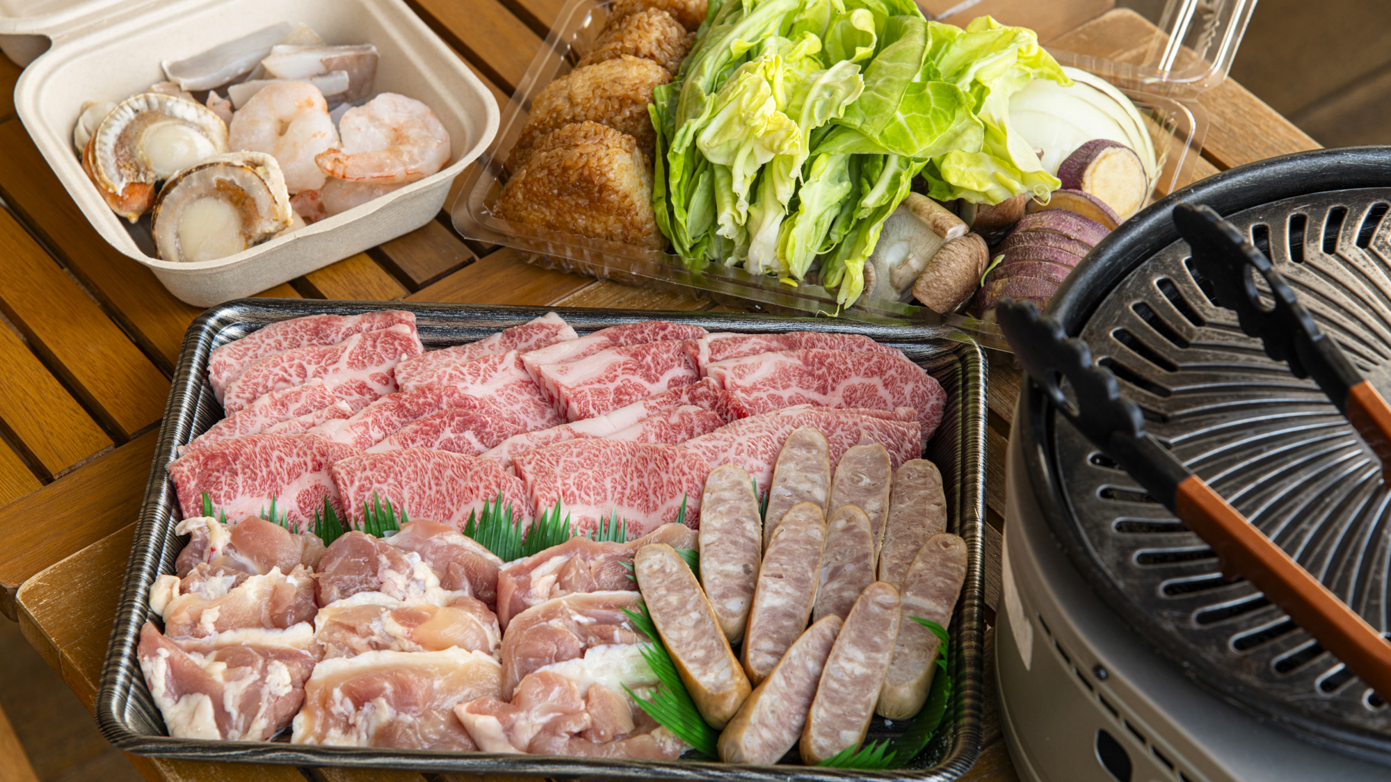 ・【BBQ】手ぶらで楽しめるガス式BBQ+食材セットは別途オプションでご用意（要予約）