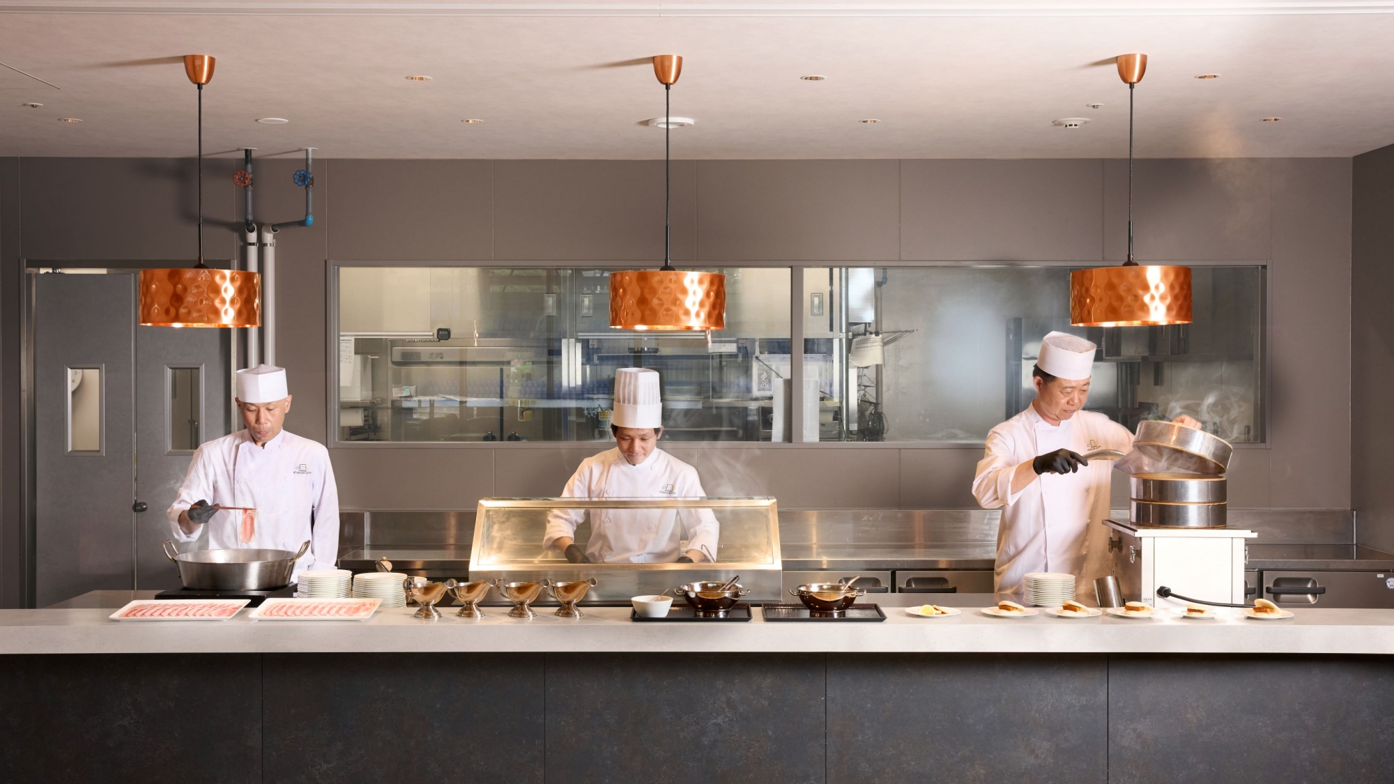 朝食ビュッフェライブキッチン