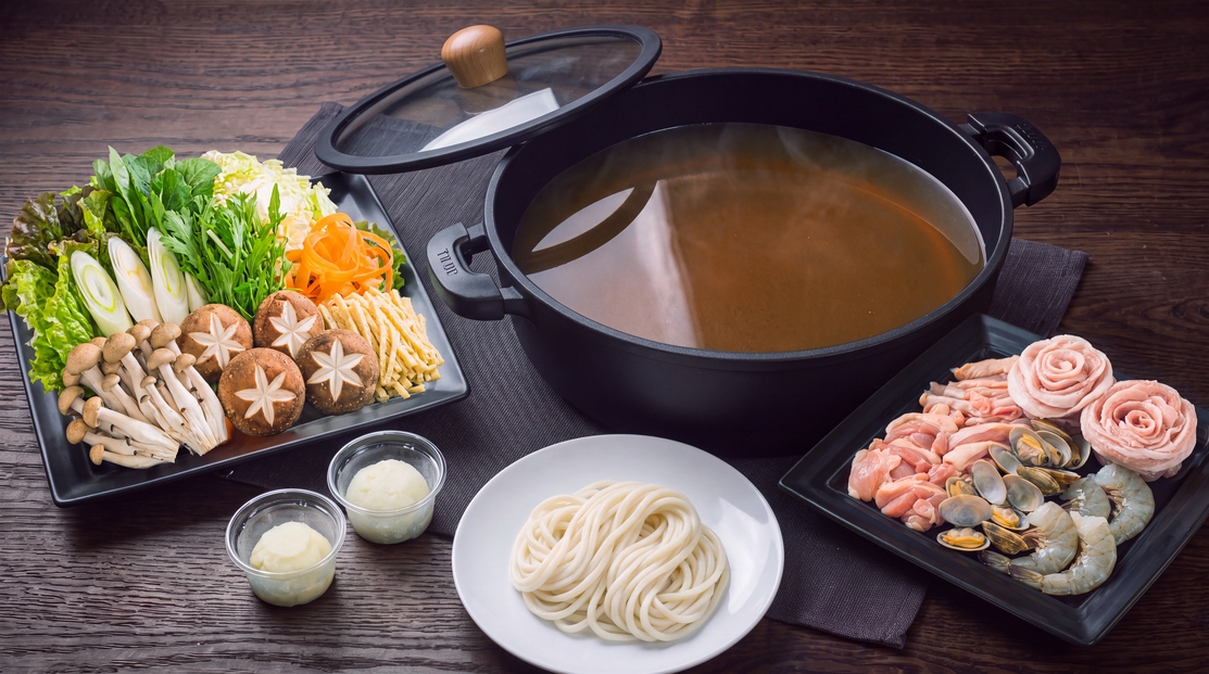 ゆっくり味わう、贅沢なNEWうどんすき｜一棟貸切ヴィラで過ごすあたたかな夜＜夕朝食付＞