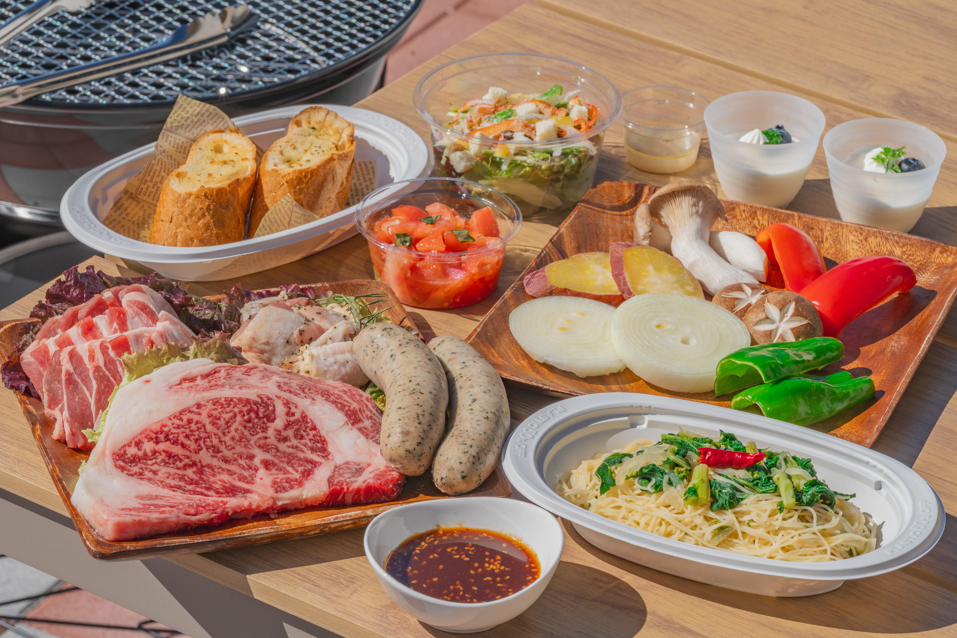 　【BBQ】厳選したお肉屋新鮮な旬の野菜を炭火でじっくり焼き上げ、ご家族やご友人と素敵な時間を。