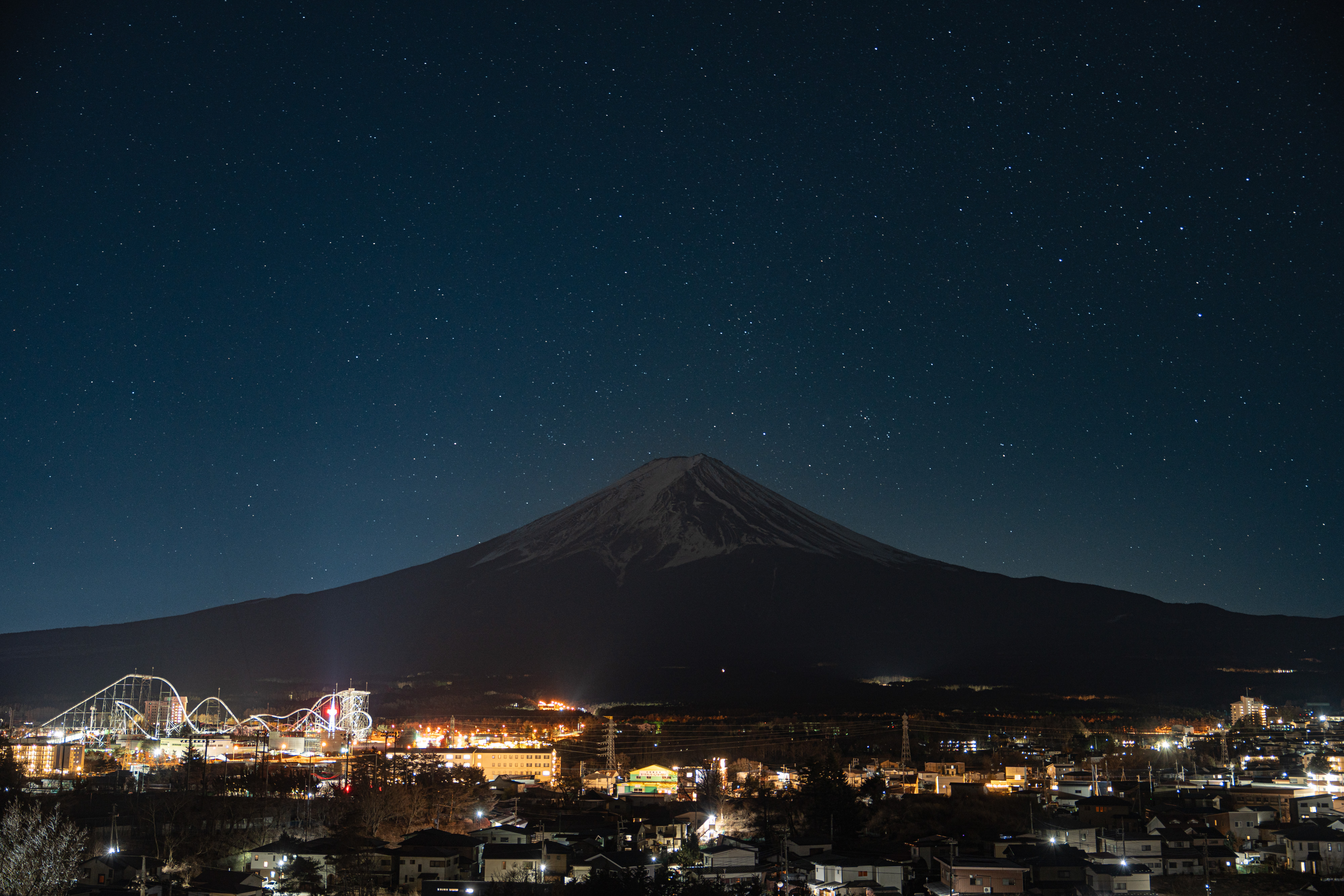 富士山と星空