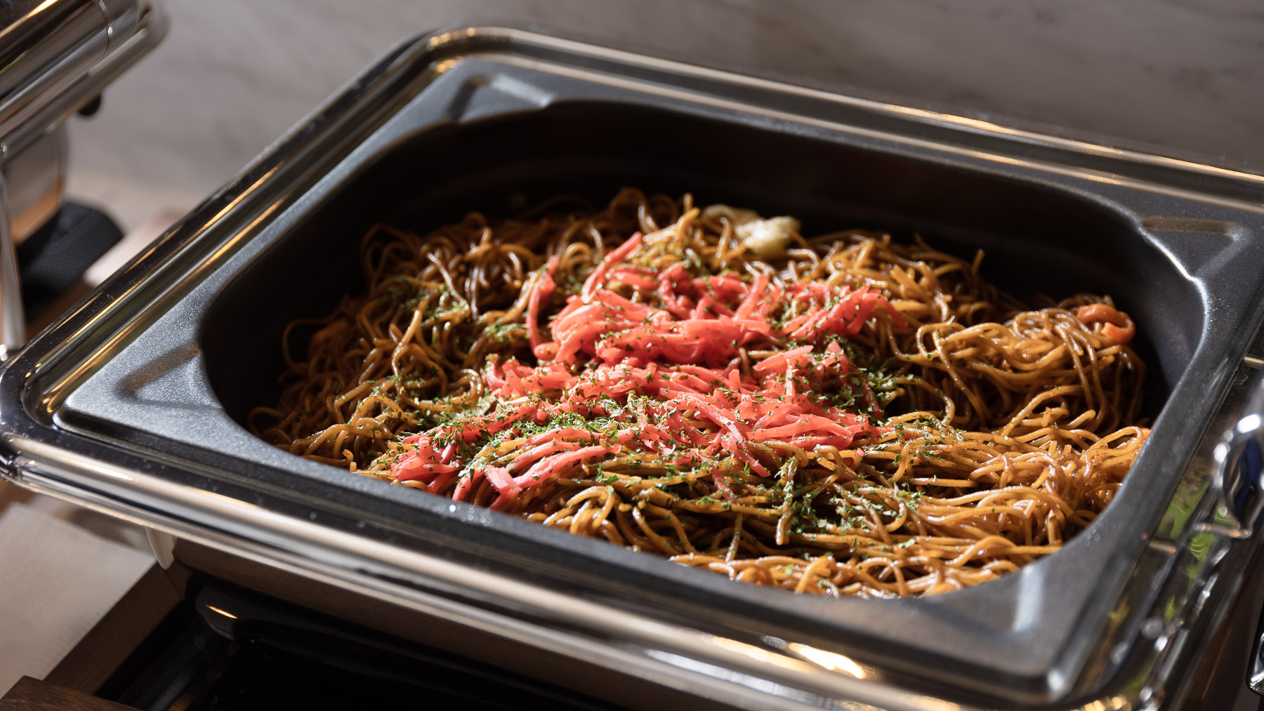 【無料朝食】嬉しい細麺焼きそば