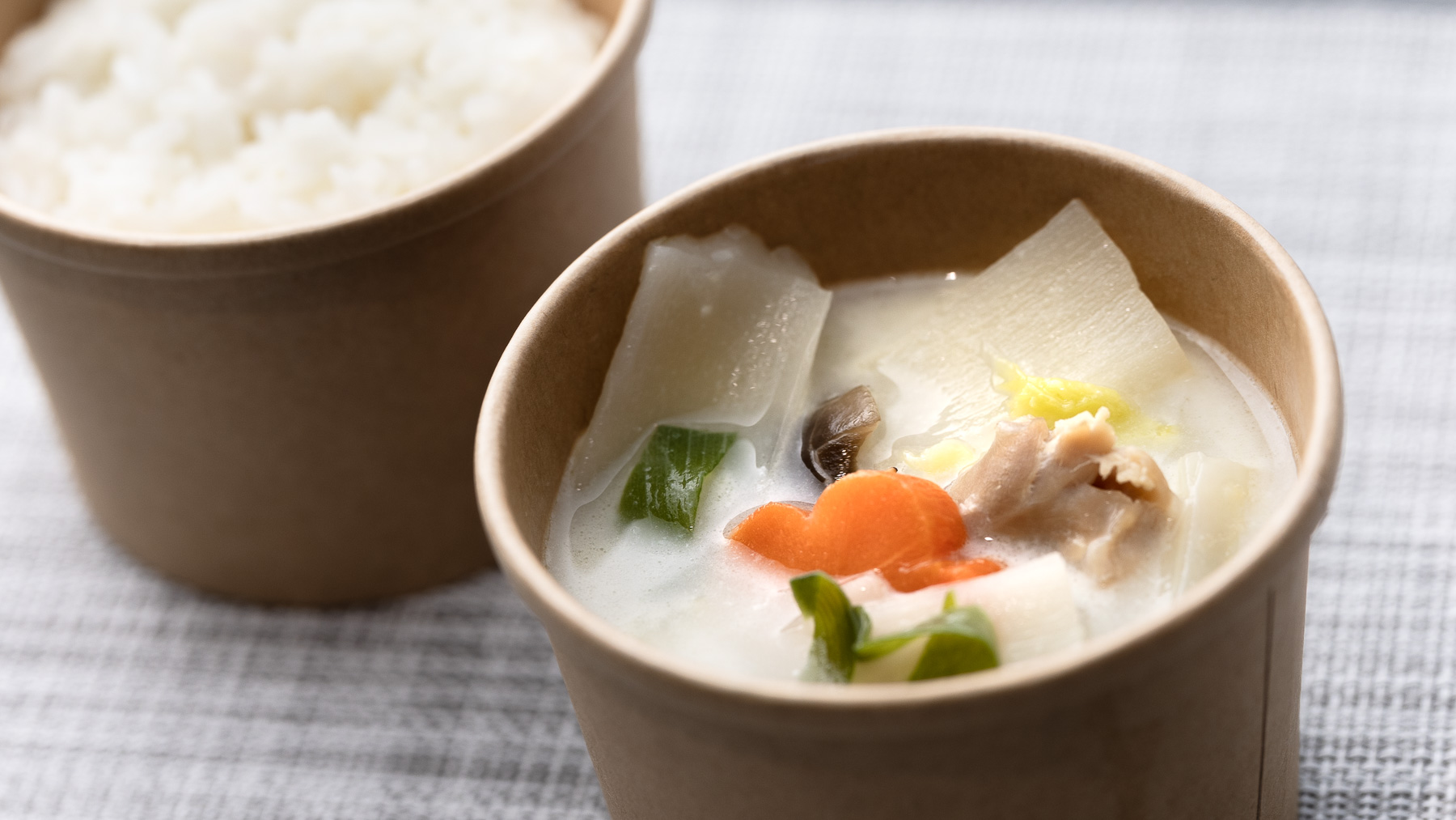 【無料朝食】汁物メニューもございます