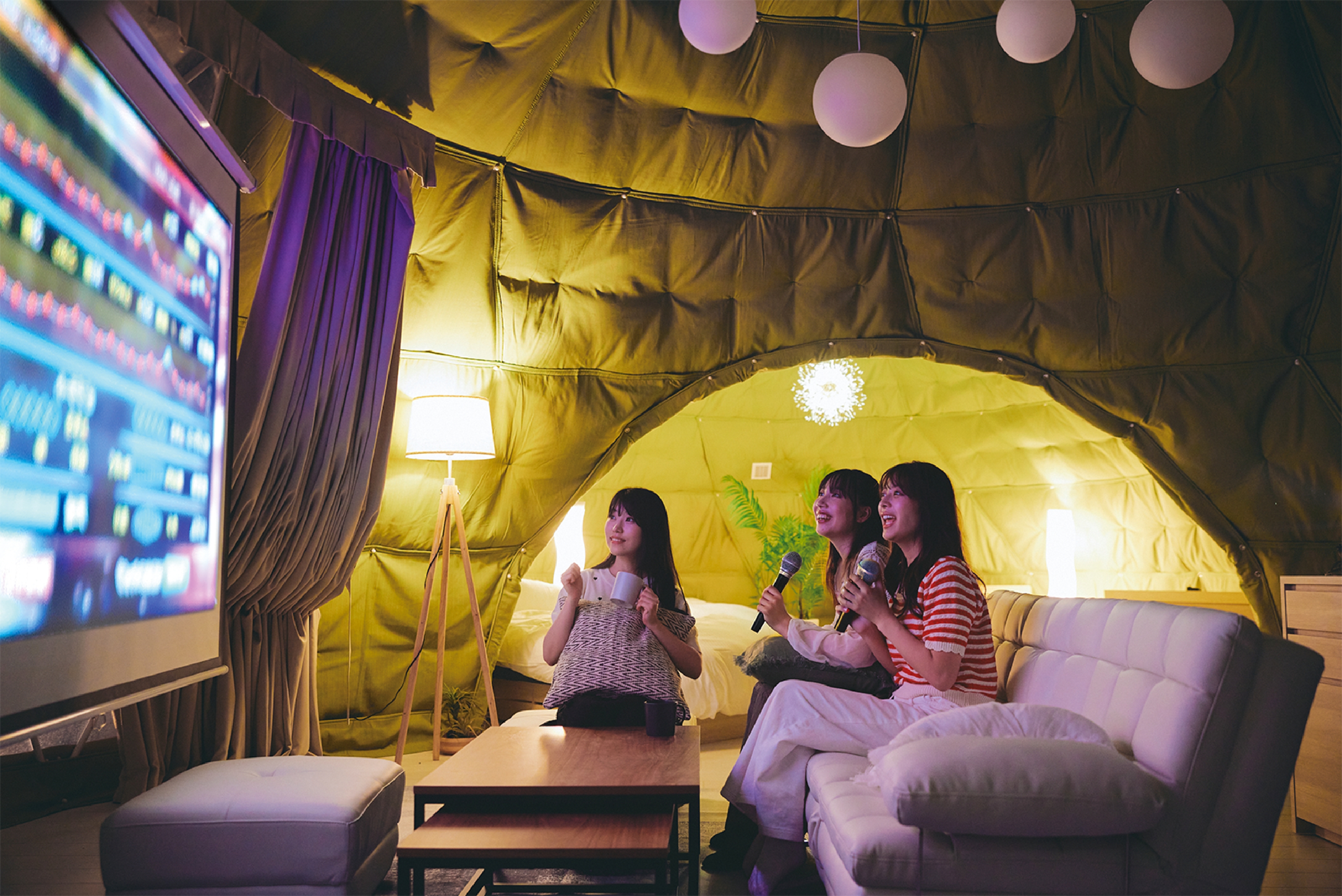 ドームテント宿泊の方限定！カラオケも貸出してます♪