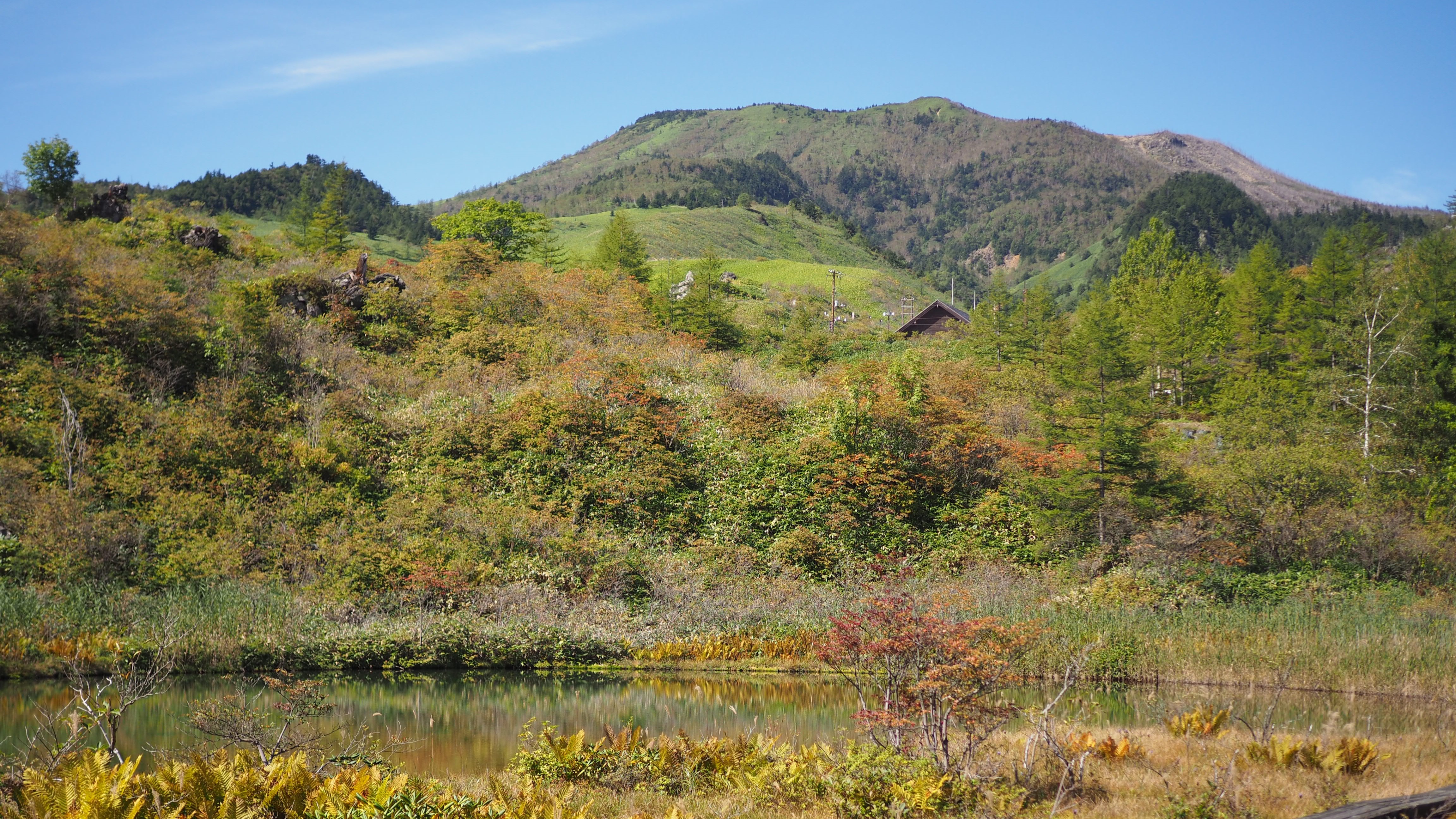 武具脱の池と白根山