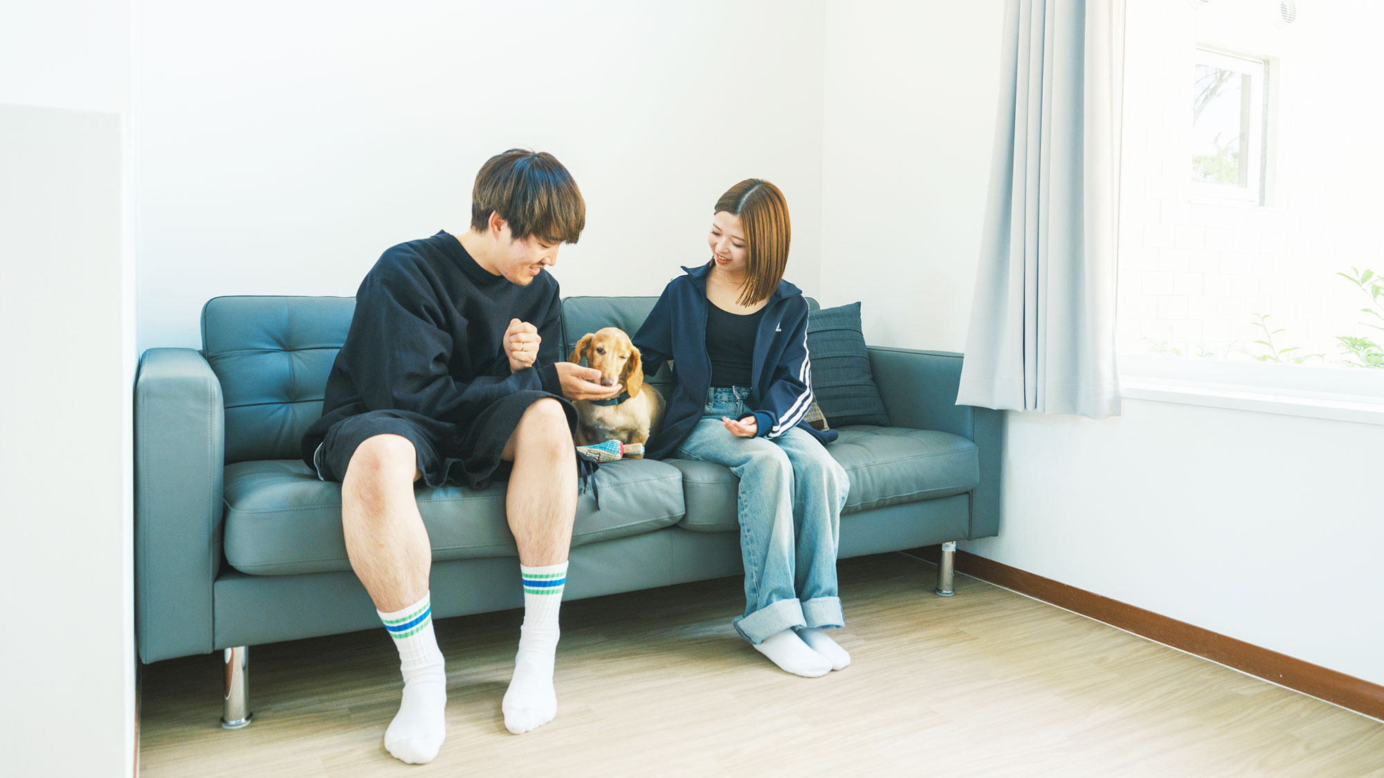 【／With Dogs・1号室（53㎡）】ソファーでゆっくりとお寛ぎください。