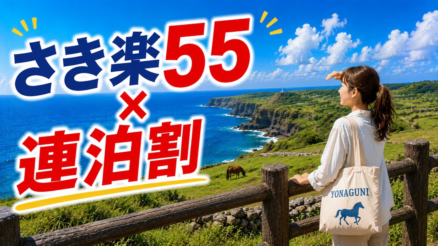 ★さき楽55×連泊割★【セミダブルルーム・1人〜2人個室部屋】：与那国空港・久部良港・往復送迎無料