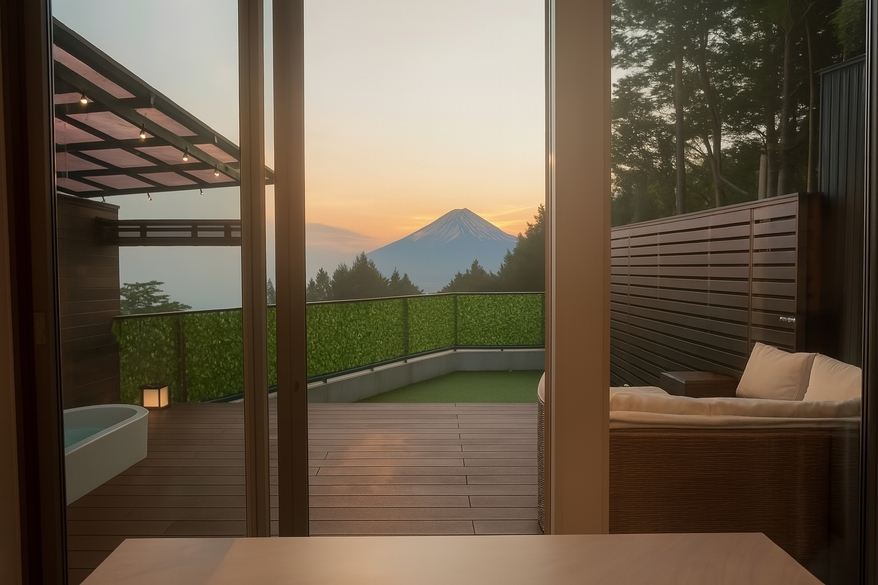 【別館】　朝付き　非日常を感じ富士山が見える別館〜国産ヒノキバレルサウナ付き〜