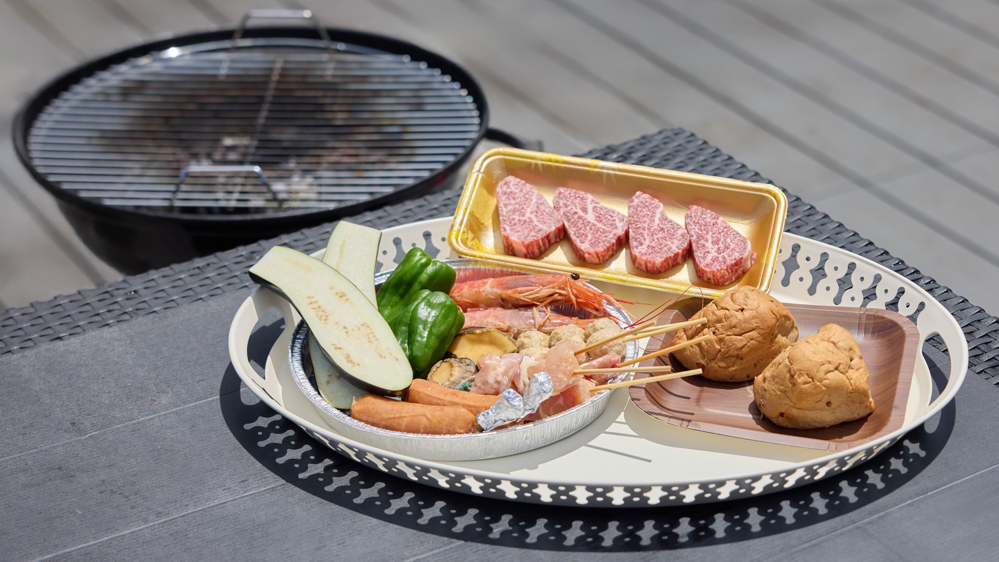 【BBQ】川や緑の自然を感じながらA5ランクの国産和牛を味わえる！食材の持ち込みも可能です〈夕食付〉