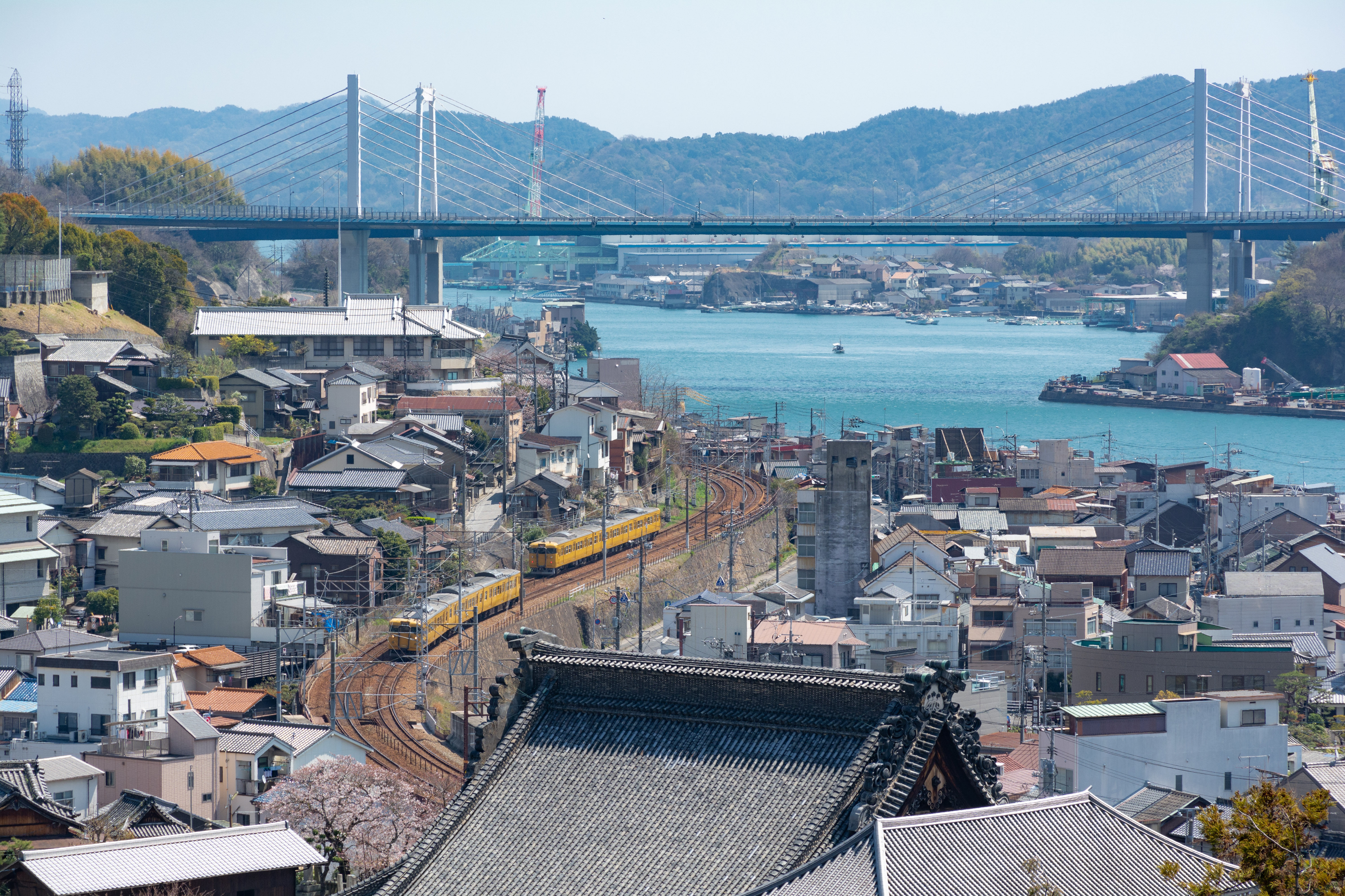 西國寺付近から見る春の尾道市街地