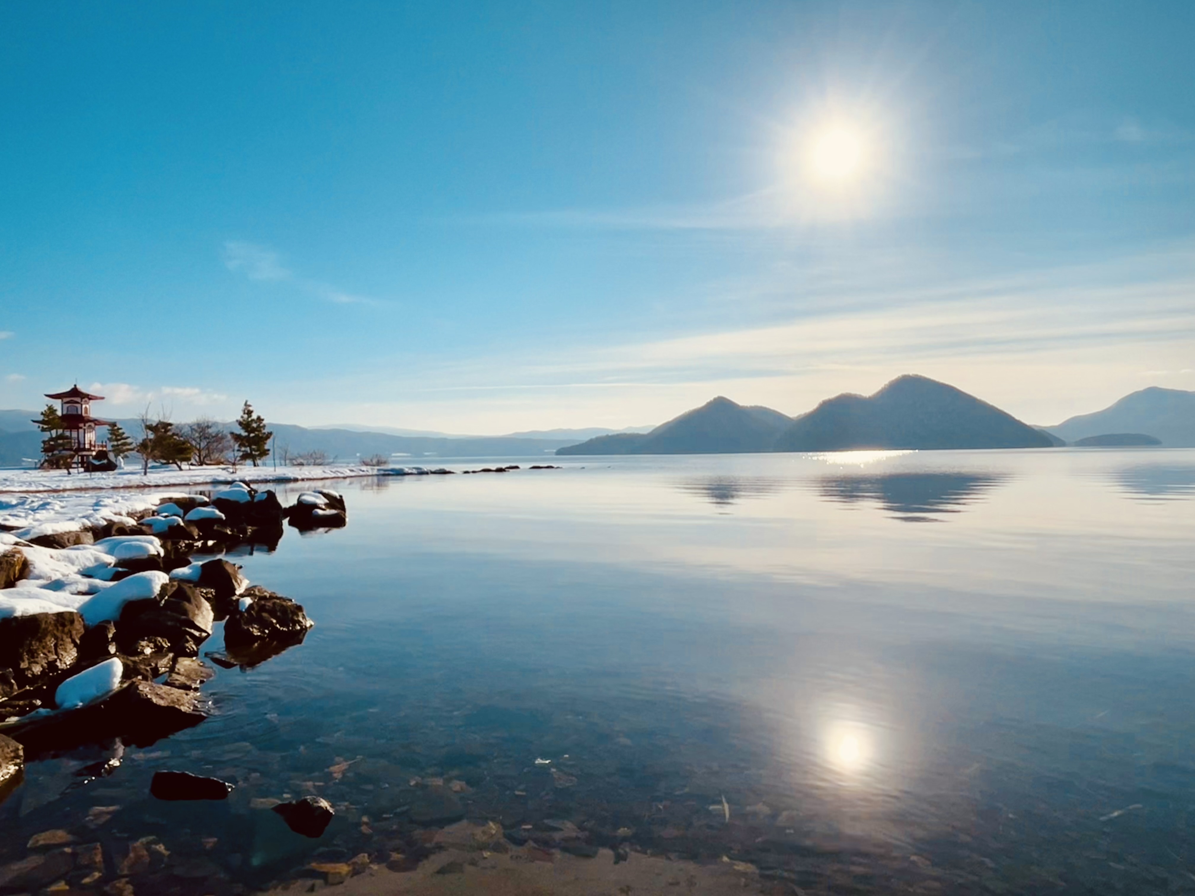 洞爺湖　冬景色
