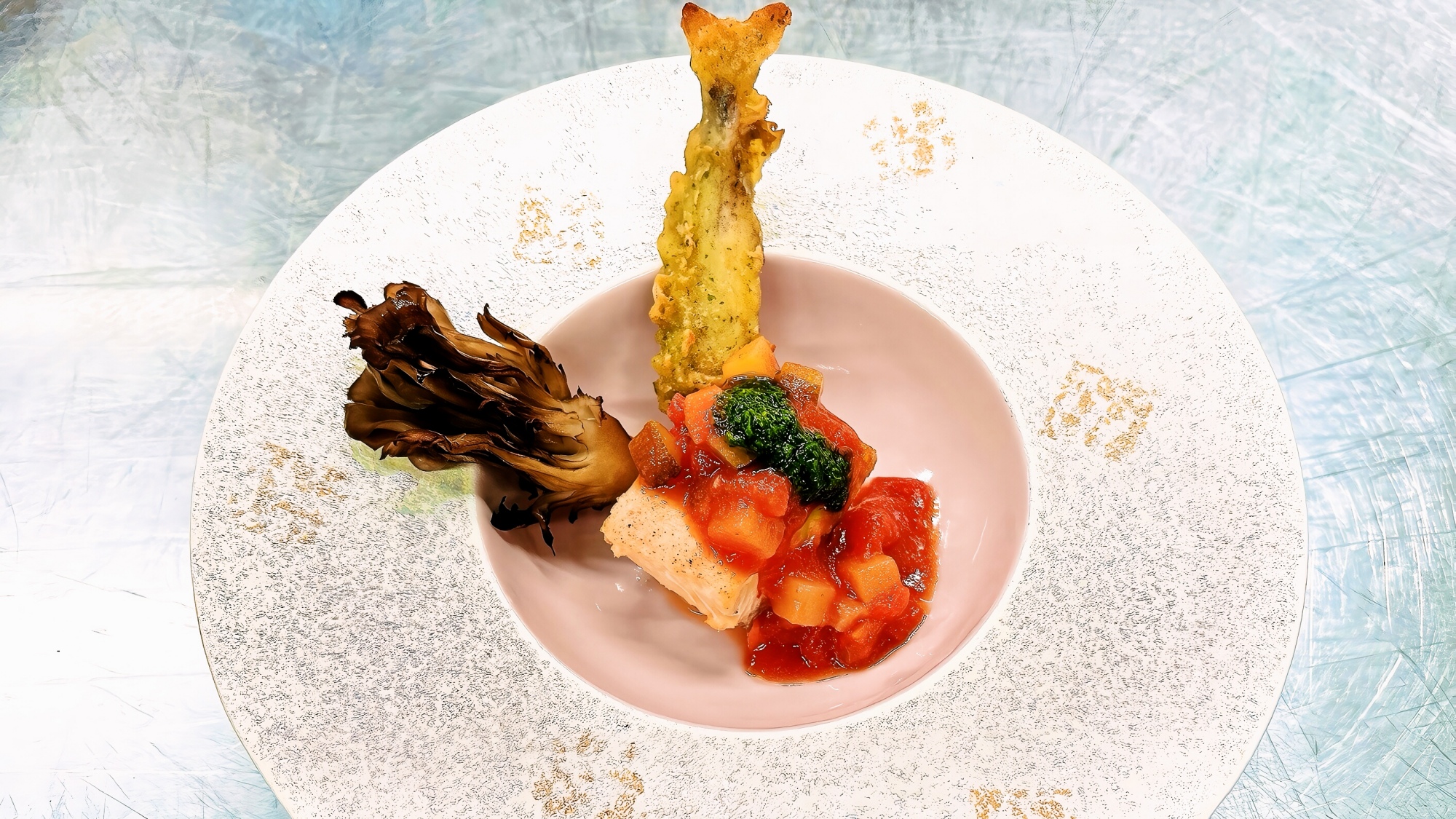 【夕食　魚料理一例】群馬県産のブランドサーモン「サーモンV3」 を使用。　※写真はイメージ