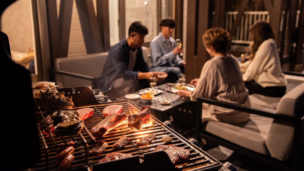 ＜ハイグレードBBQコース＞ワンランク上の食材で叶える極上テラスBBQ（夕食付）