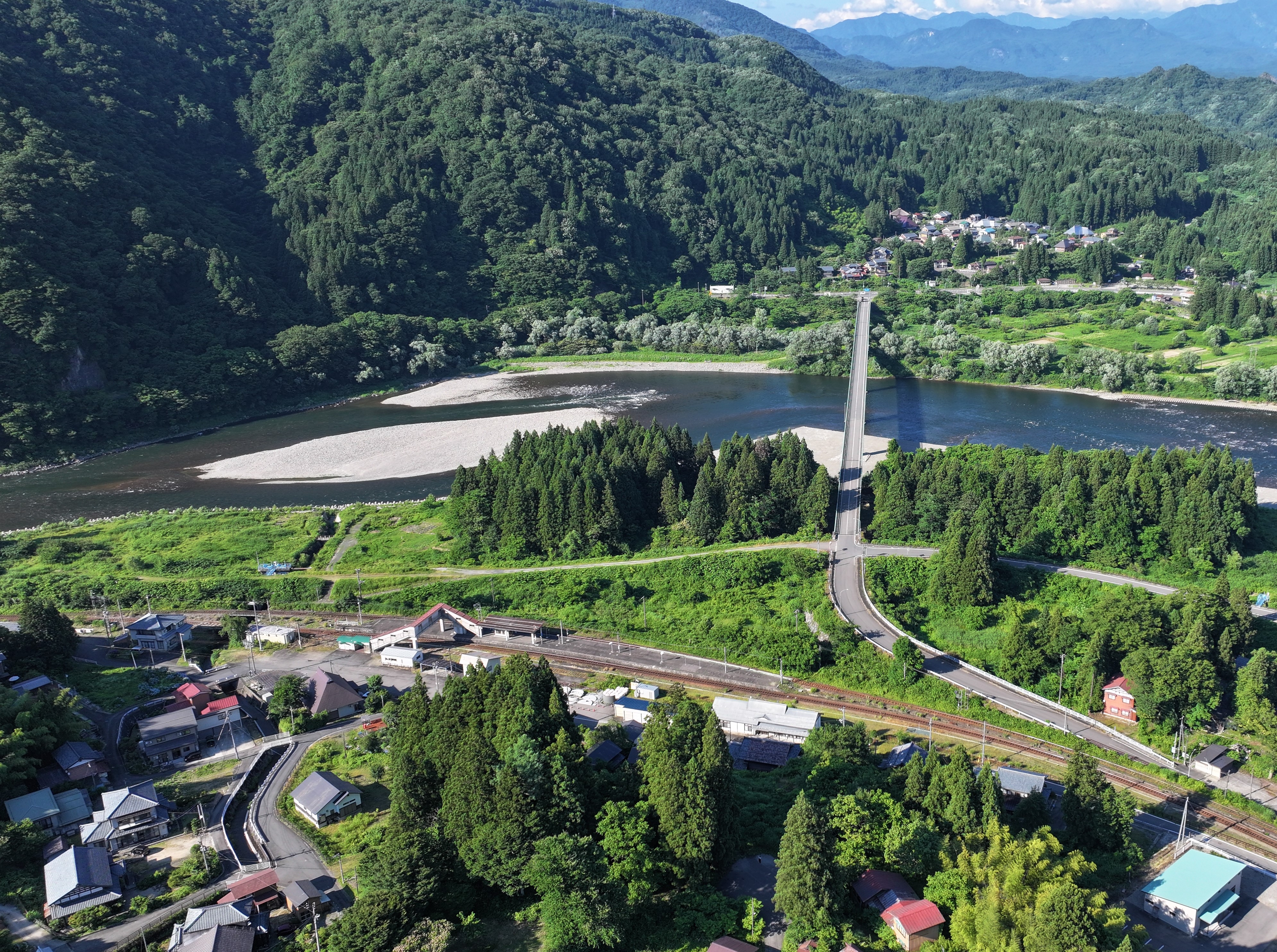上空から見た五十島の風景