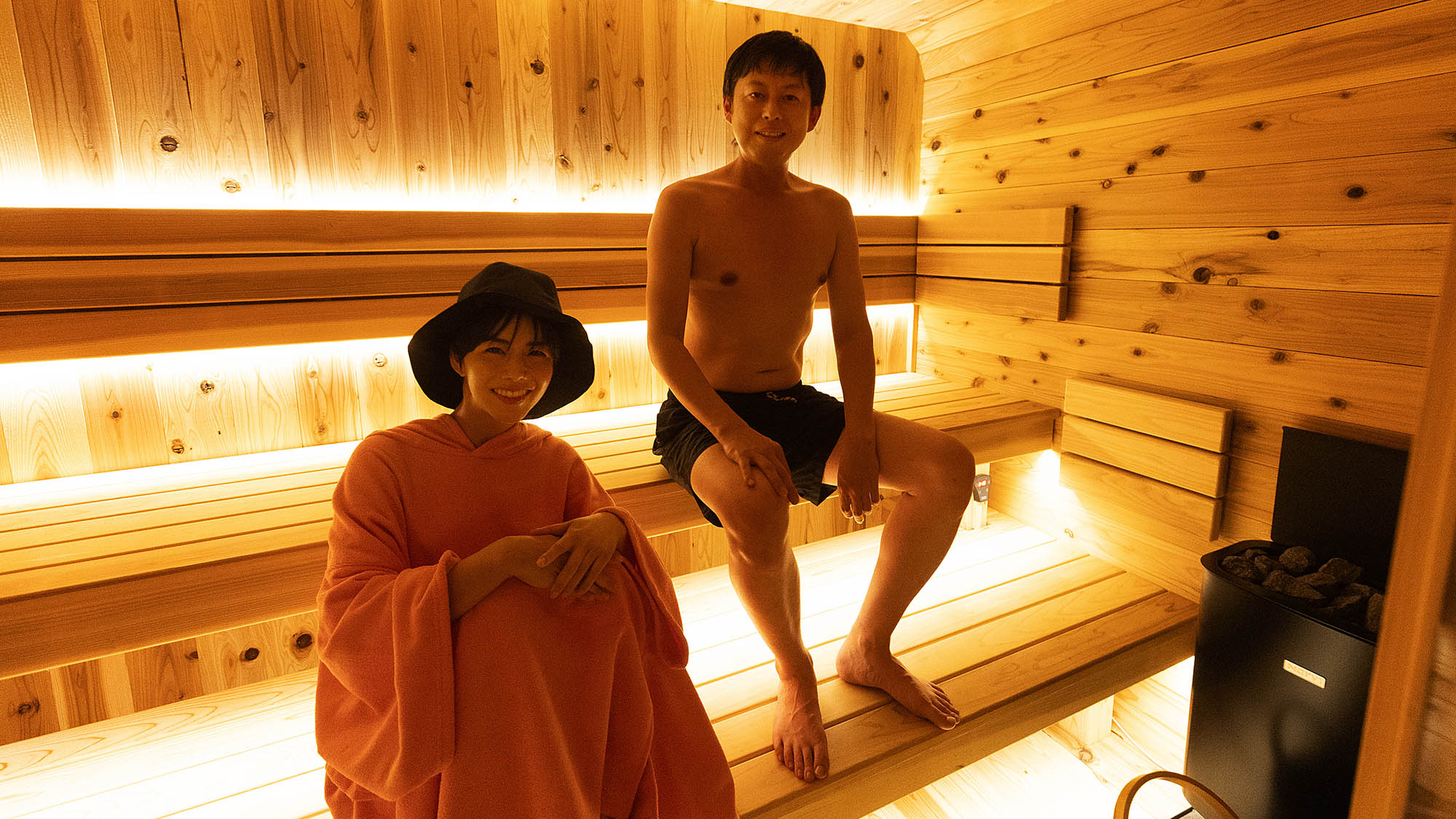 ・【サウナ】ナチュラルな空間で仲良くサウナタイムを満喫できます
