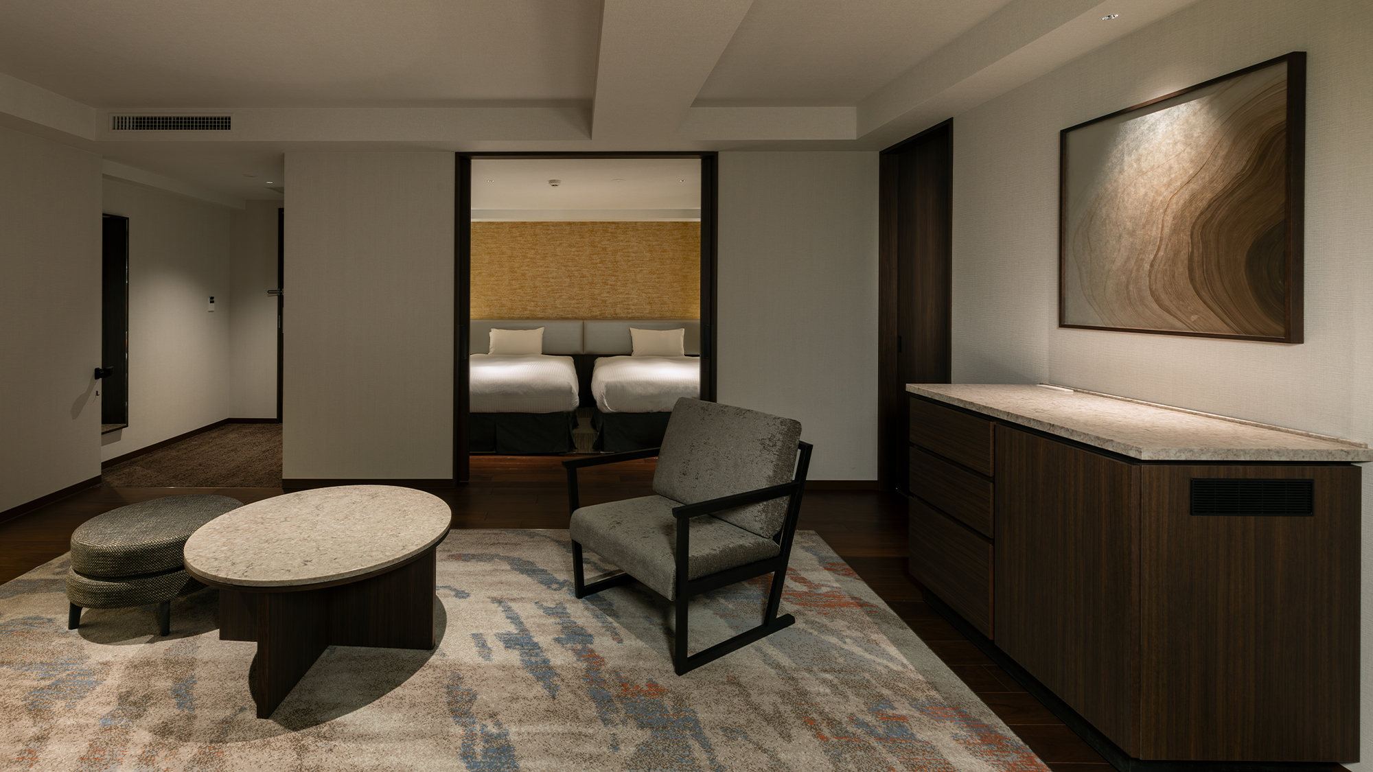 【ビューバス】プレミアスイート（60平米）最上階から独占する、定山渓の絶景。