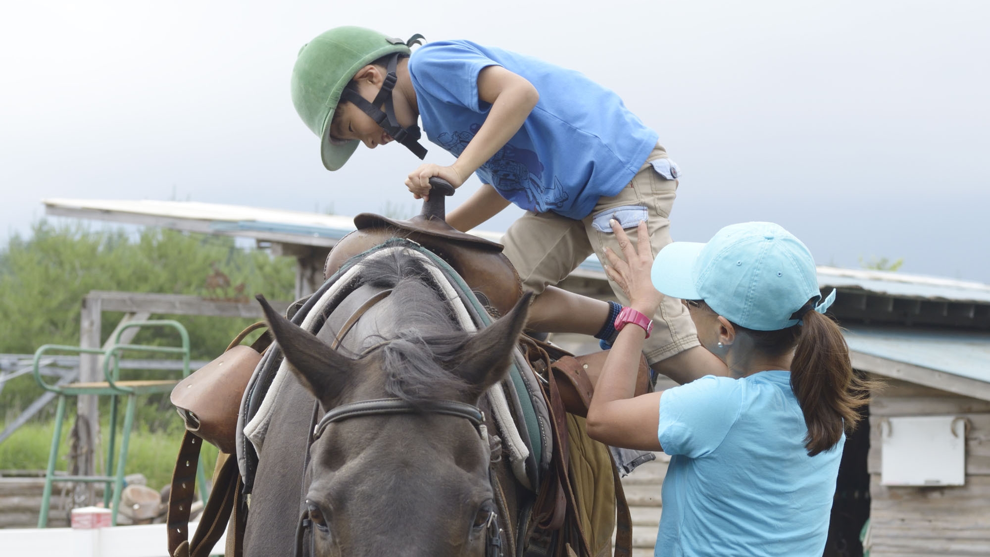 乗馬初心者でも安心♪引馬体験で馬とのふれあい☆【3歳からOK】