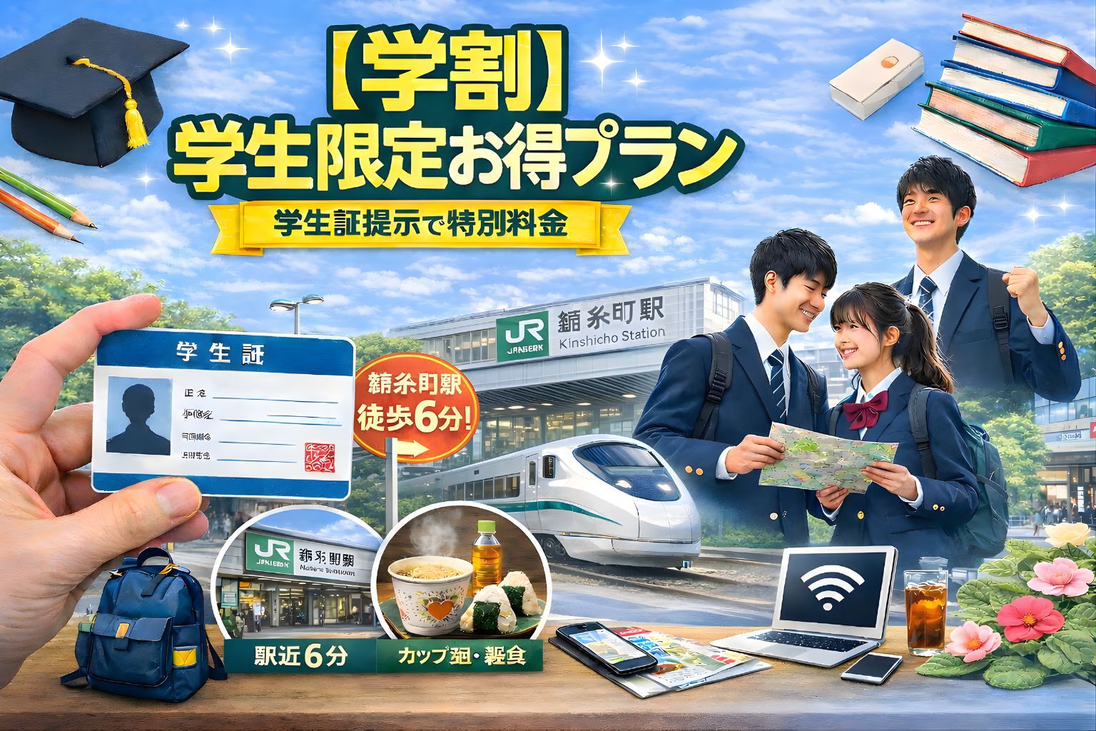  ★学生応援★ 学割特別料金プラン ※学生証提示必須