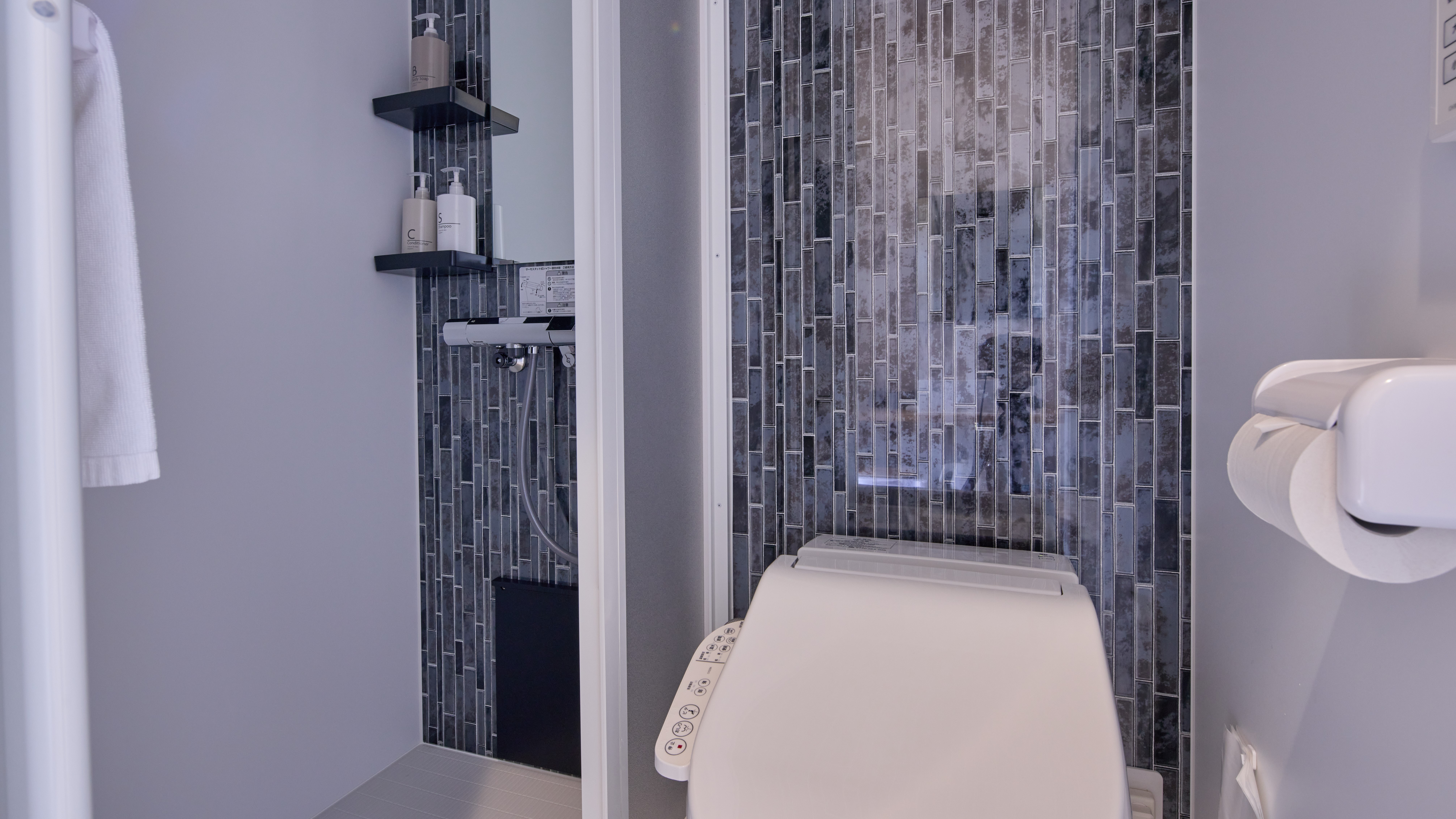 ダブルルームのシャワールーム＋トイレ（セパレート式）