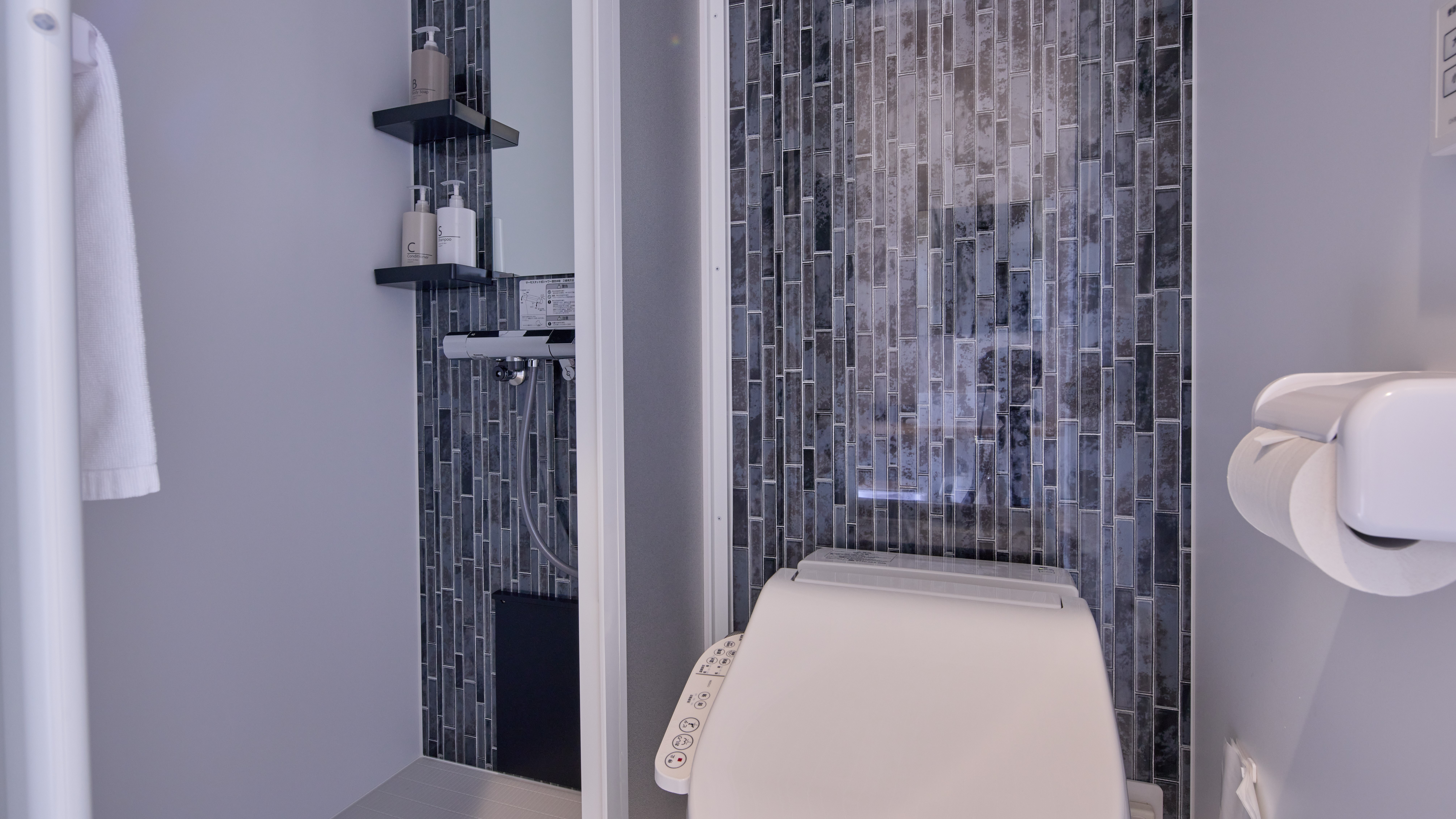 ダブルルームのシャワールーム＋トイレ