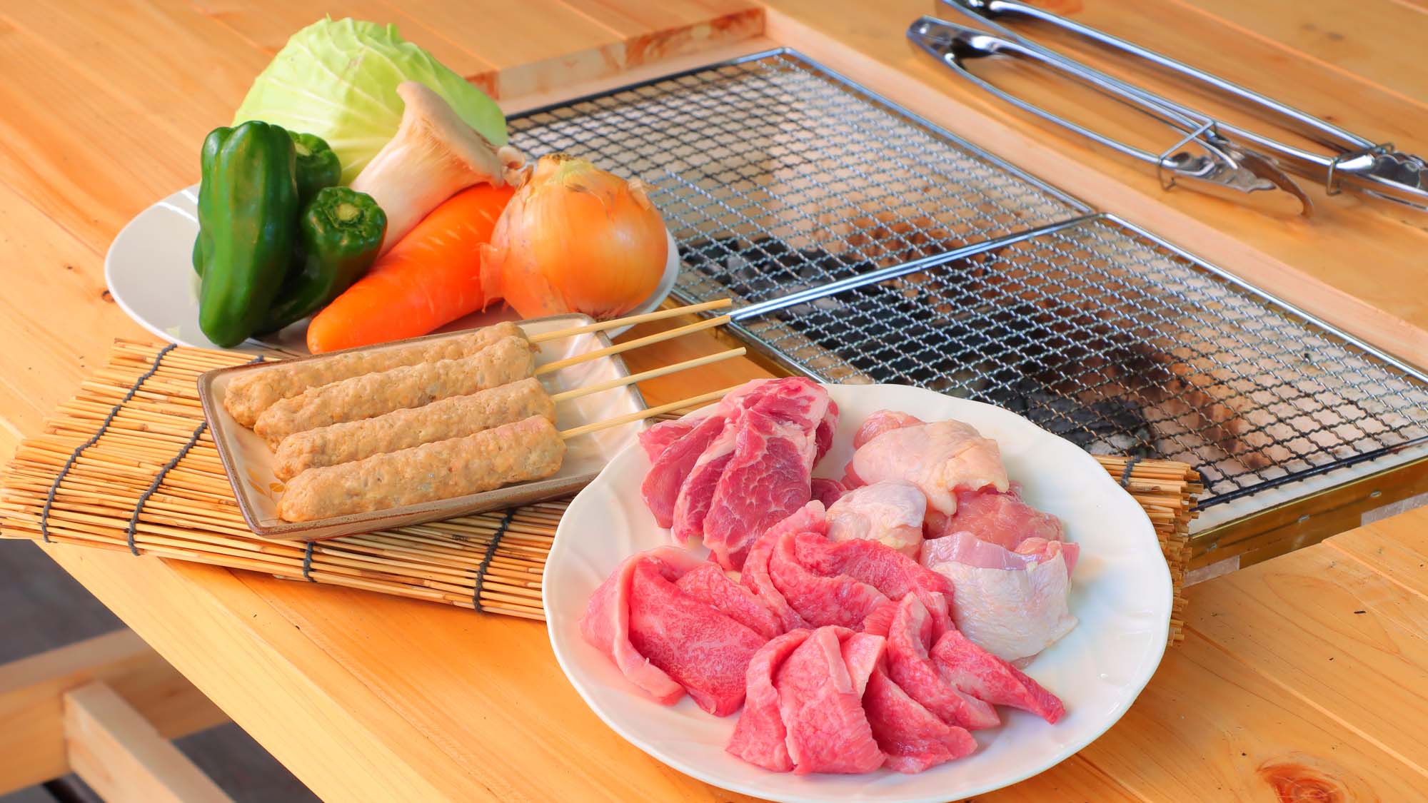 【BBQ／離れ】オプションでご用意できます（￥3，850／人）3日前までにお申込みください(炭付)
