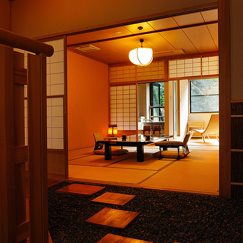 Kamar tamu dengan kamar mandi semi terbuka [Moegi] Kamar bergaya Jepang 10 tikar tatami + Kamar bergaya Jepang 4,5 tikar tatami