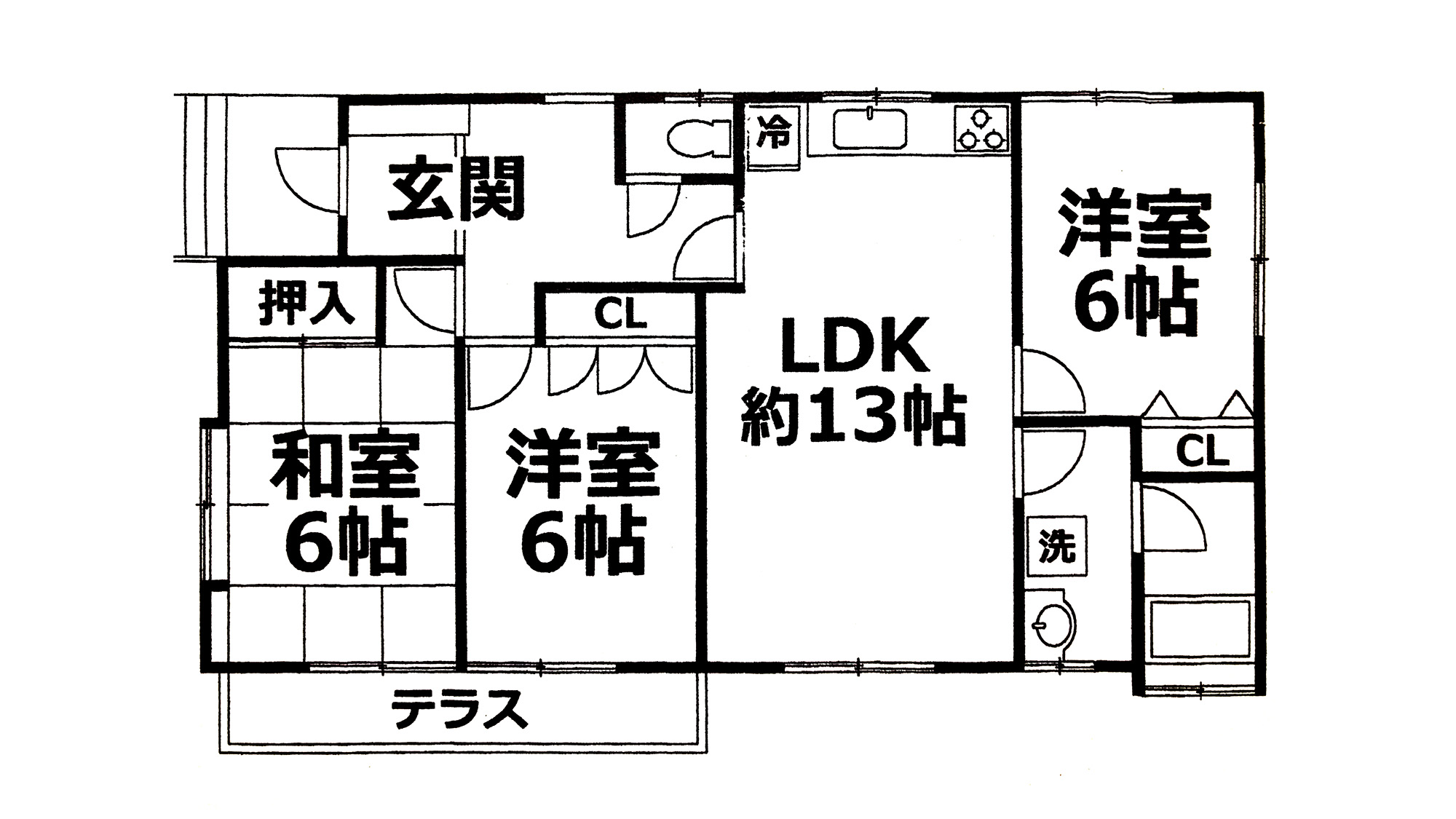 ・【間取り】ベッド2台の洋室2部屋と布団3組の和室1部屋の貸別荘。伊豆伊東観光の拠点に♪