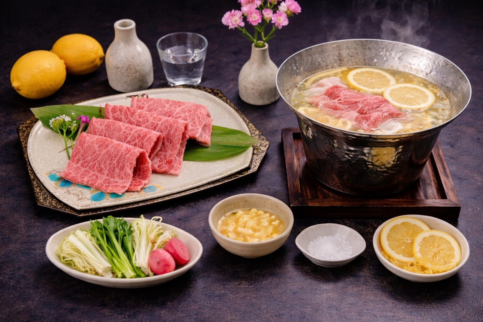 発酵レモンの信州プレミアム牛しゃぶしゃぶ