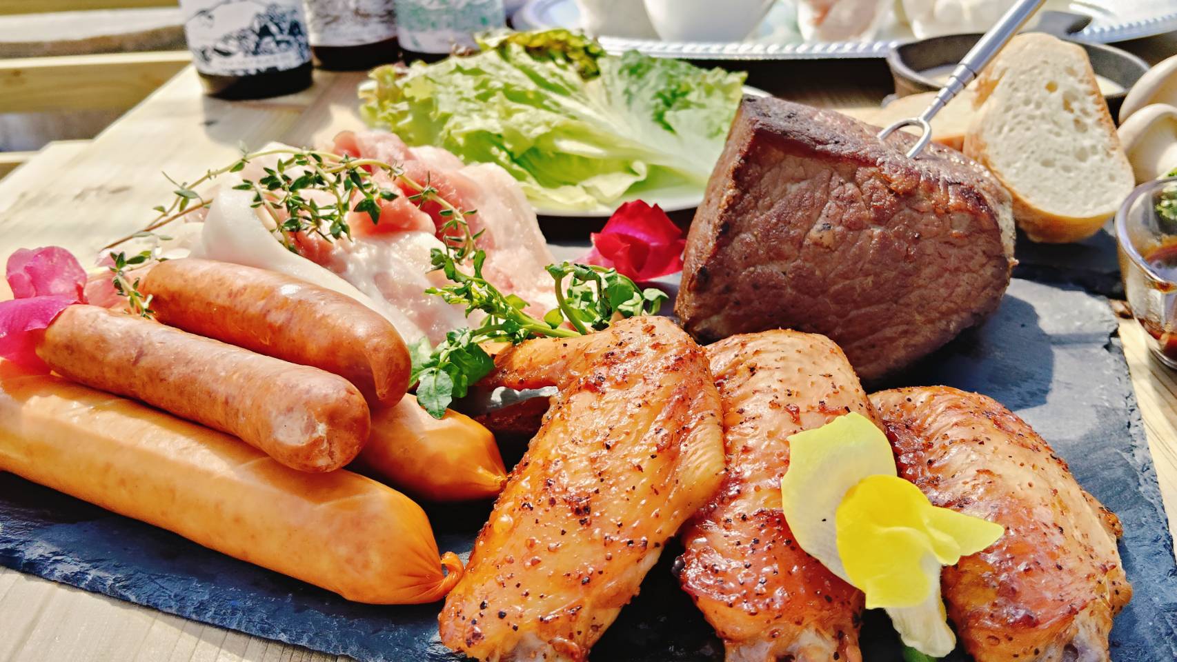 プレミアム屋外ＢＢＱプラン　特別メニューのご夕食