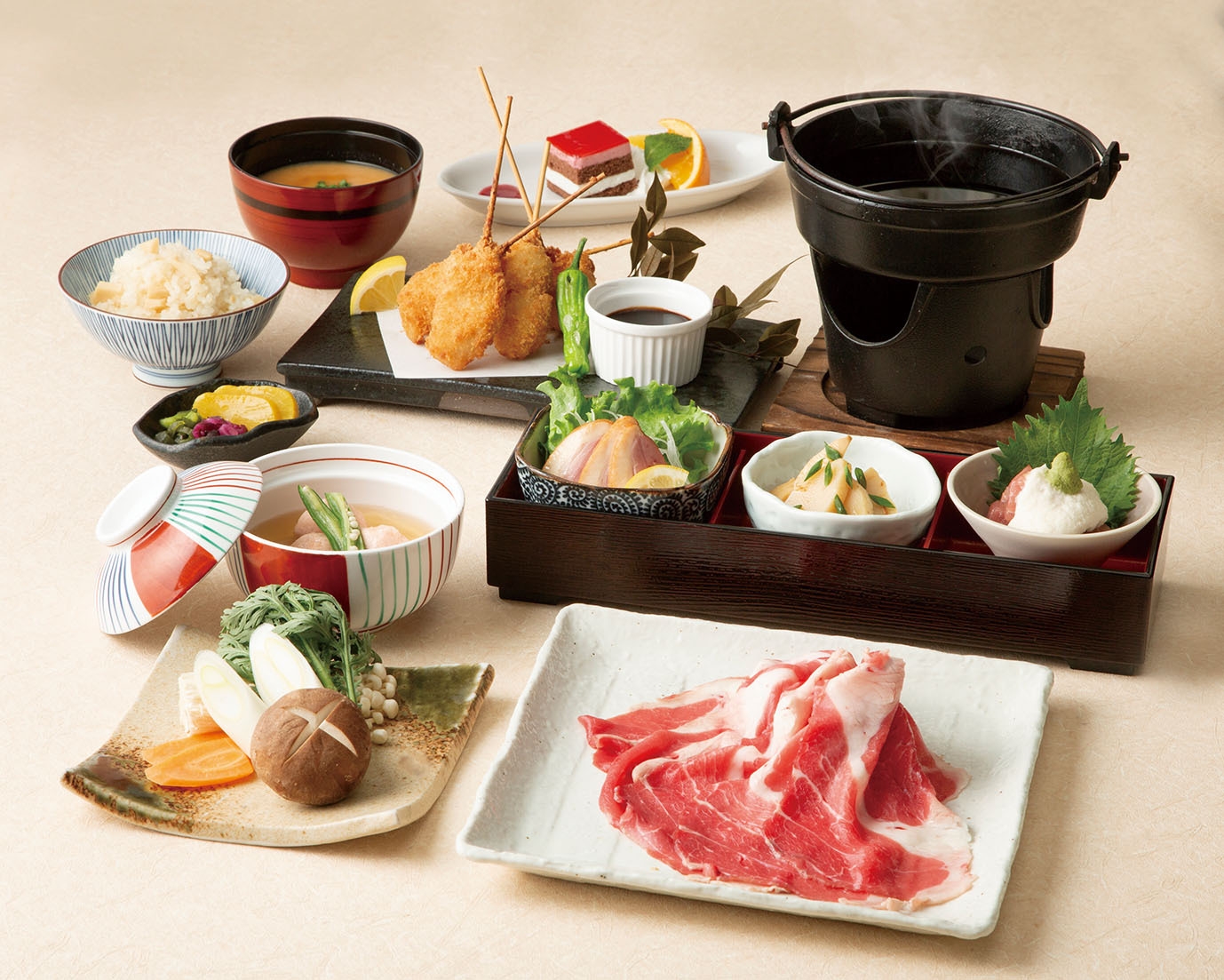 【2食付き】夕食アップグレード!豚肉陶板焼きを-那須高原国産牛-に変更！