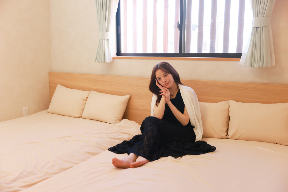 【ツインルーム】広々ベッドです。