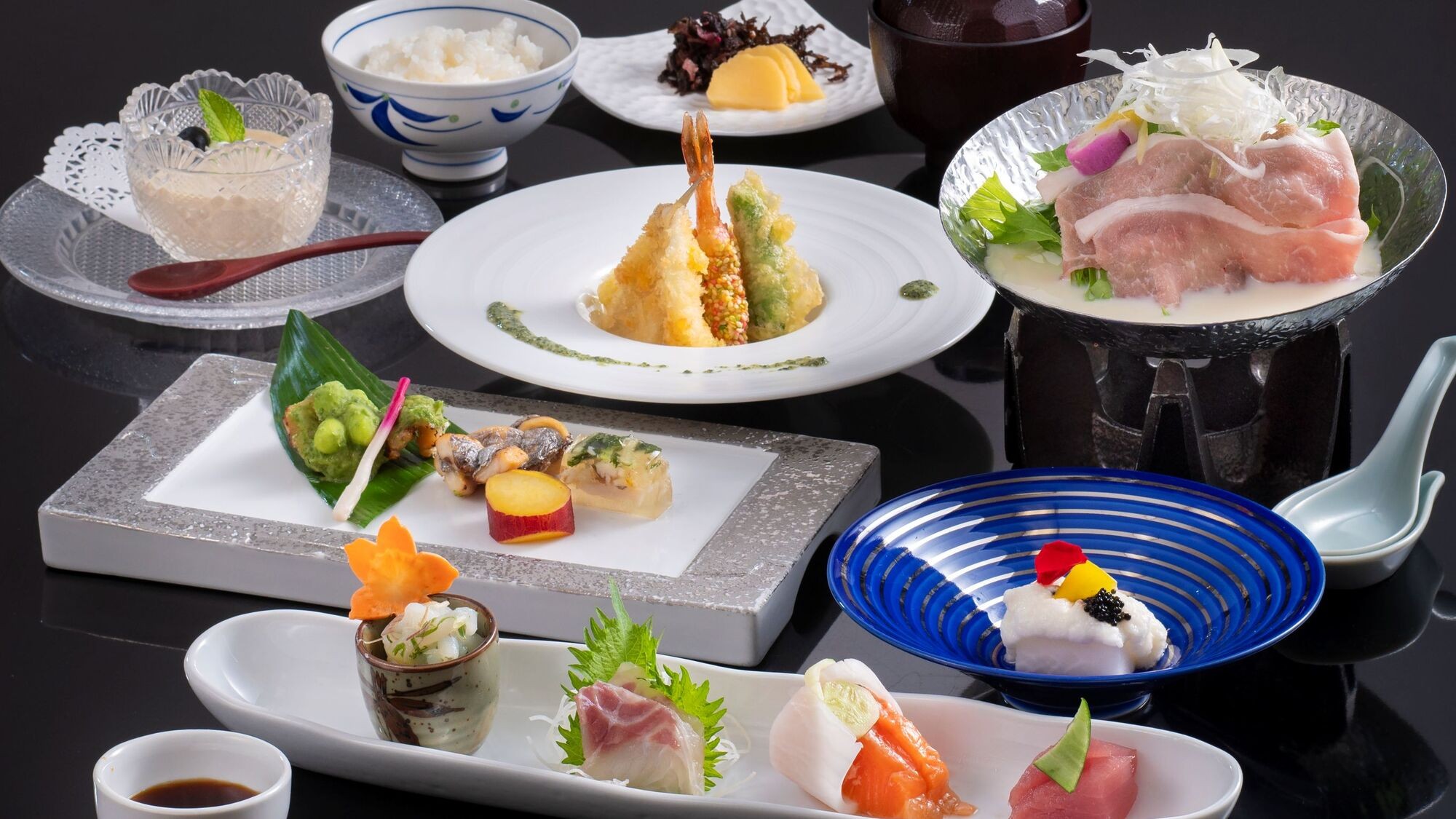 お手軽会席（2025夏）新鮮な魚介類や旬の野菜を使用した彩り豊かな品々をご用意