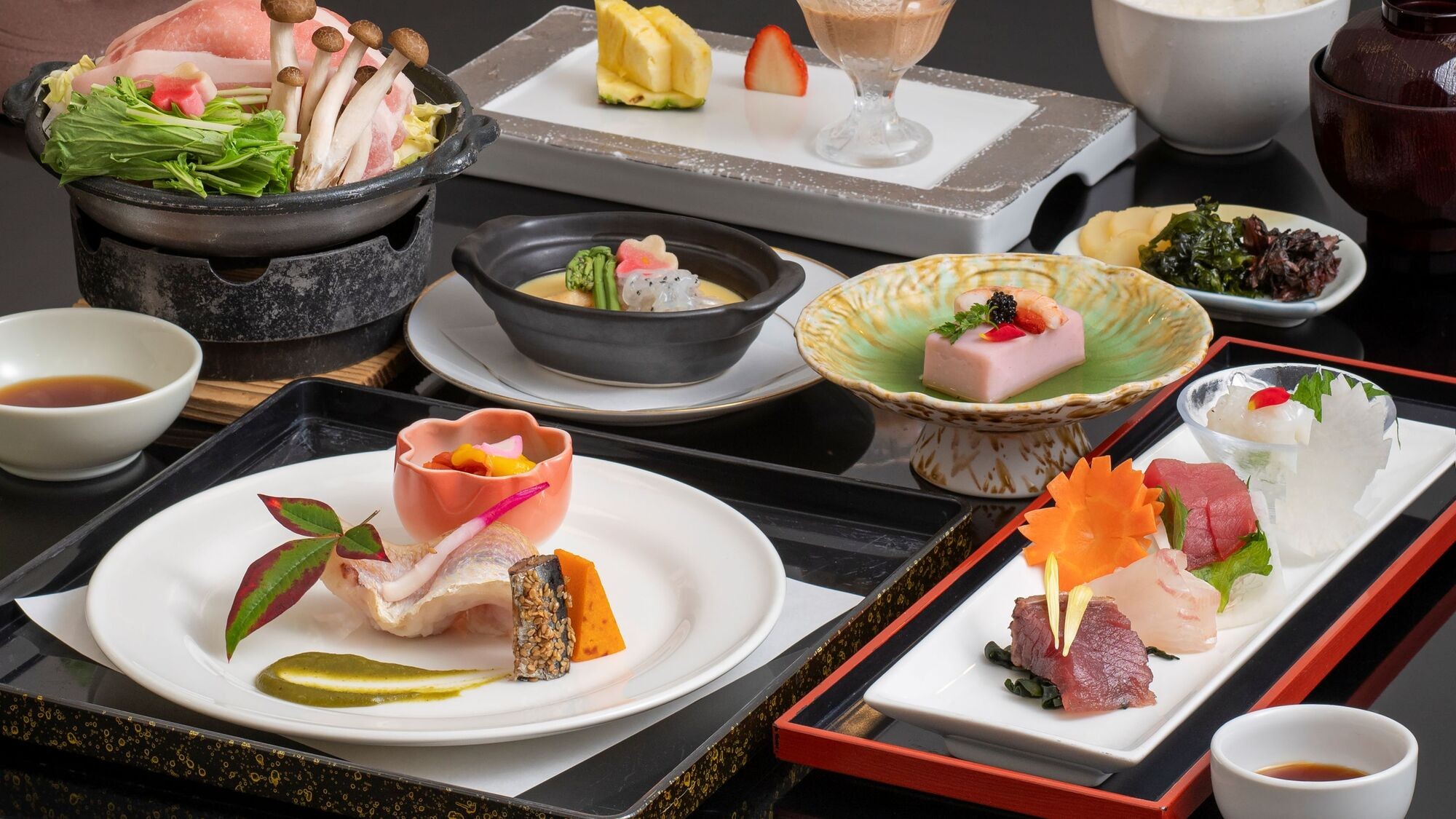  【2026春】お手軽会席　新鮮な魚介類やパールポーク、旬の野菜を使用した彩り豊かな品々をご用意