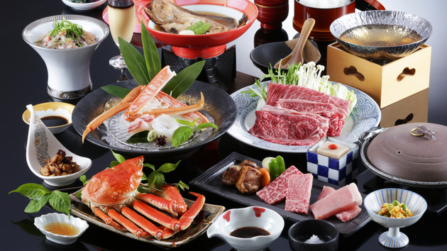 【選べる五種の美食】但馬の幸！鮑・但馬牛・のどぐろ等から選べる逸品会席＜欲張り会席／2食付＞