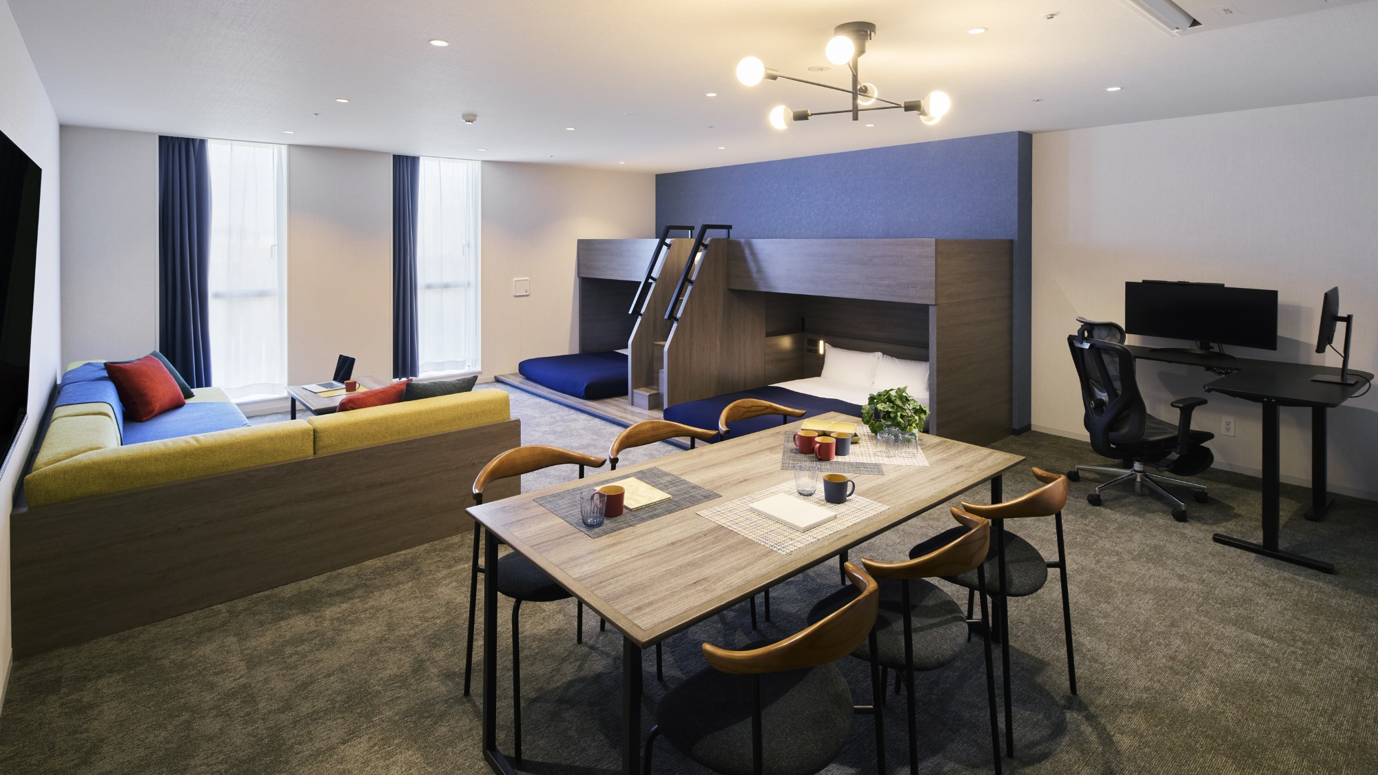 デラックスオフィス6ベッド - フィールドビュー