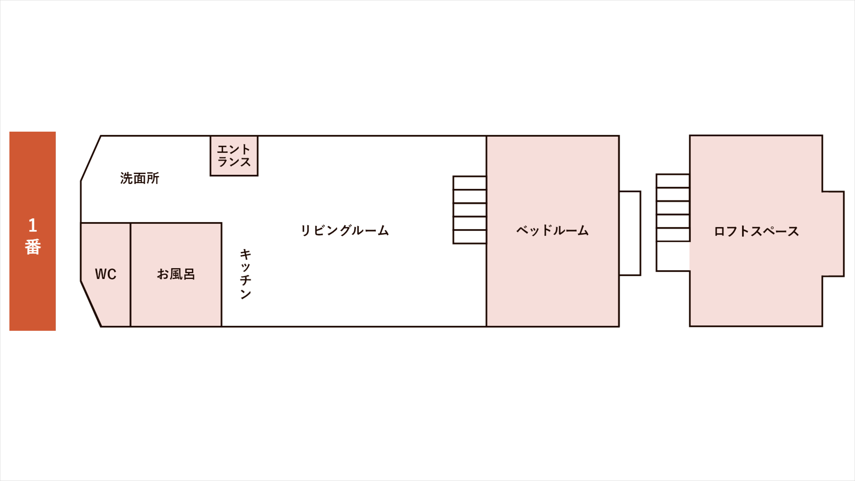 【部屋】温泉付コテージ Room01／定員1～4名／ベッドルーム＋ロフト