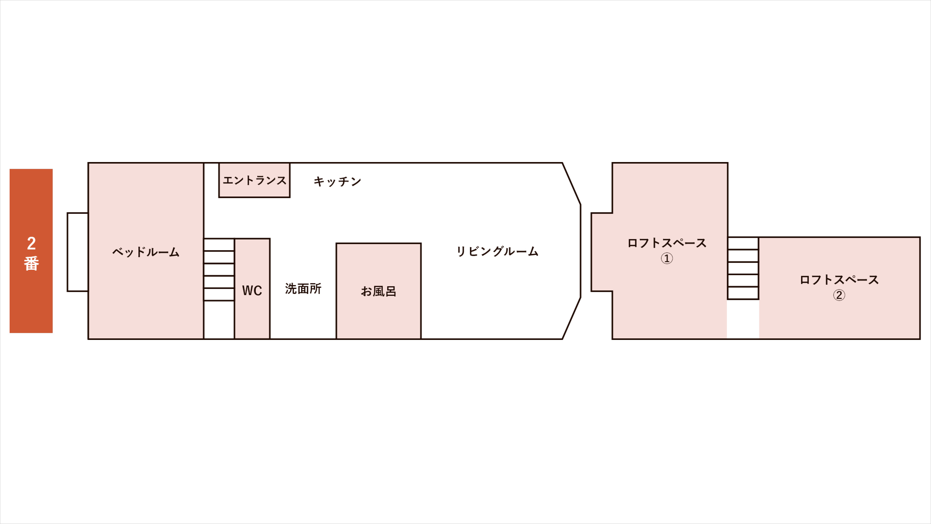【部屋】温泉付コテージ Room02／定員1～6名／ベッドルーム＋ロフト