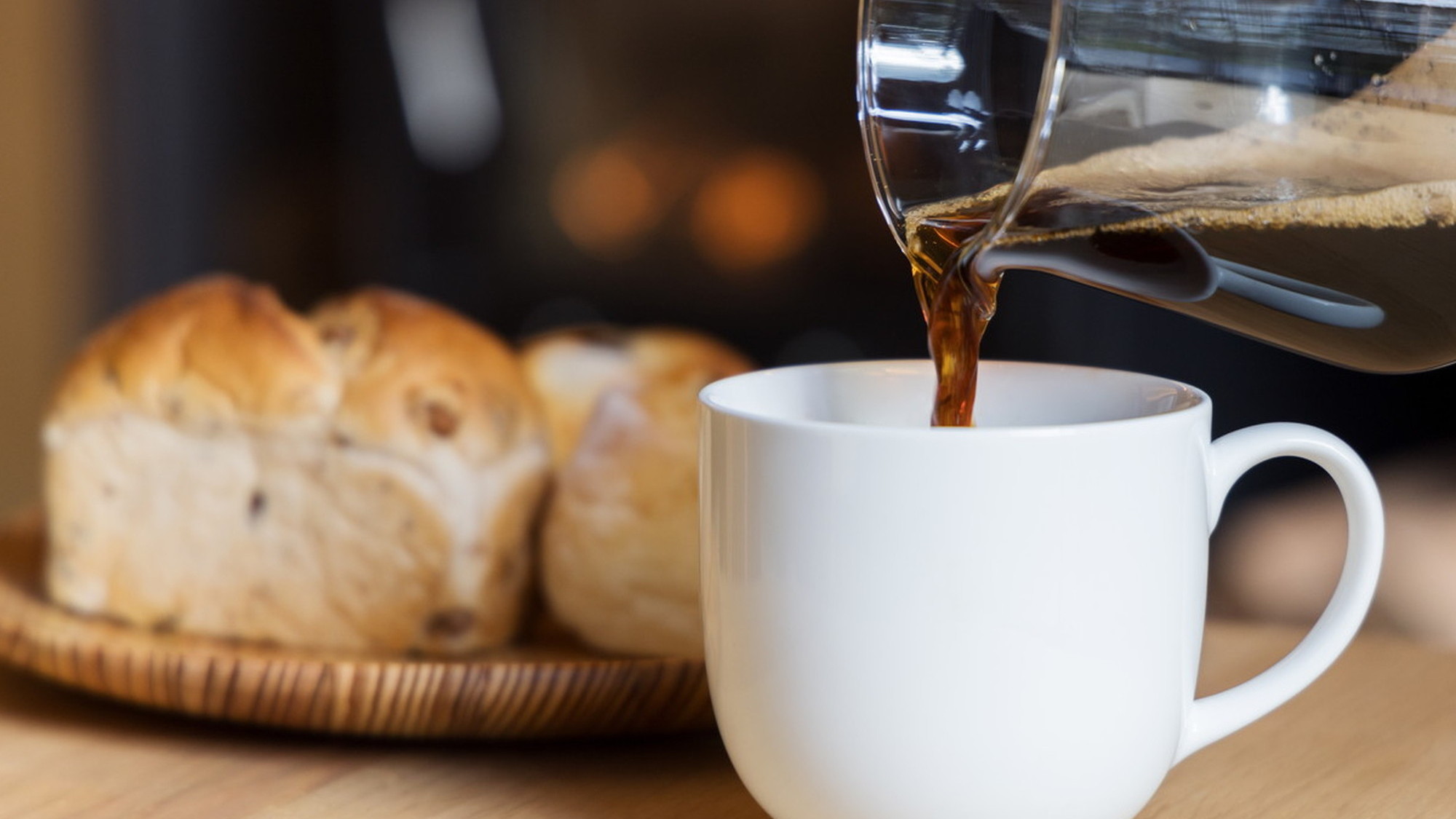 こだわりのパン、ホットコーヒー