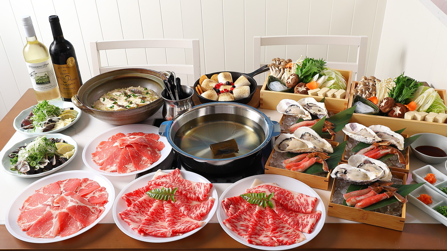 【鍋好き必見！】霧峰牛と四万十ポークの厳選しゃぶしゃぶ鍋プラン＜一泊二食＞