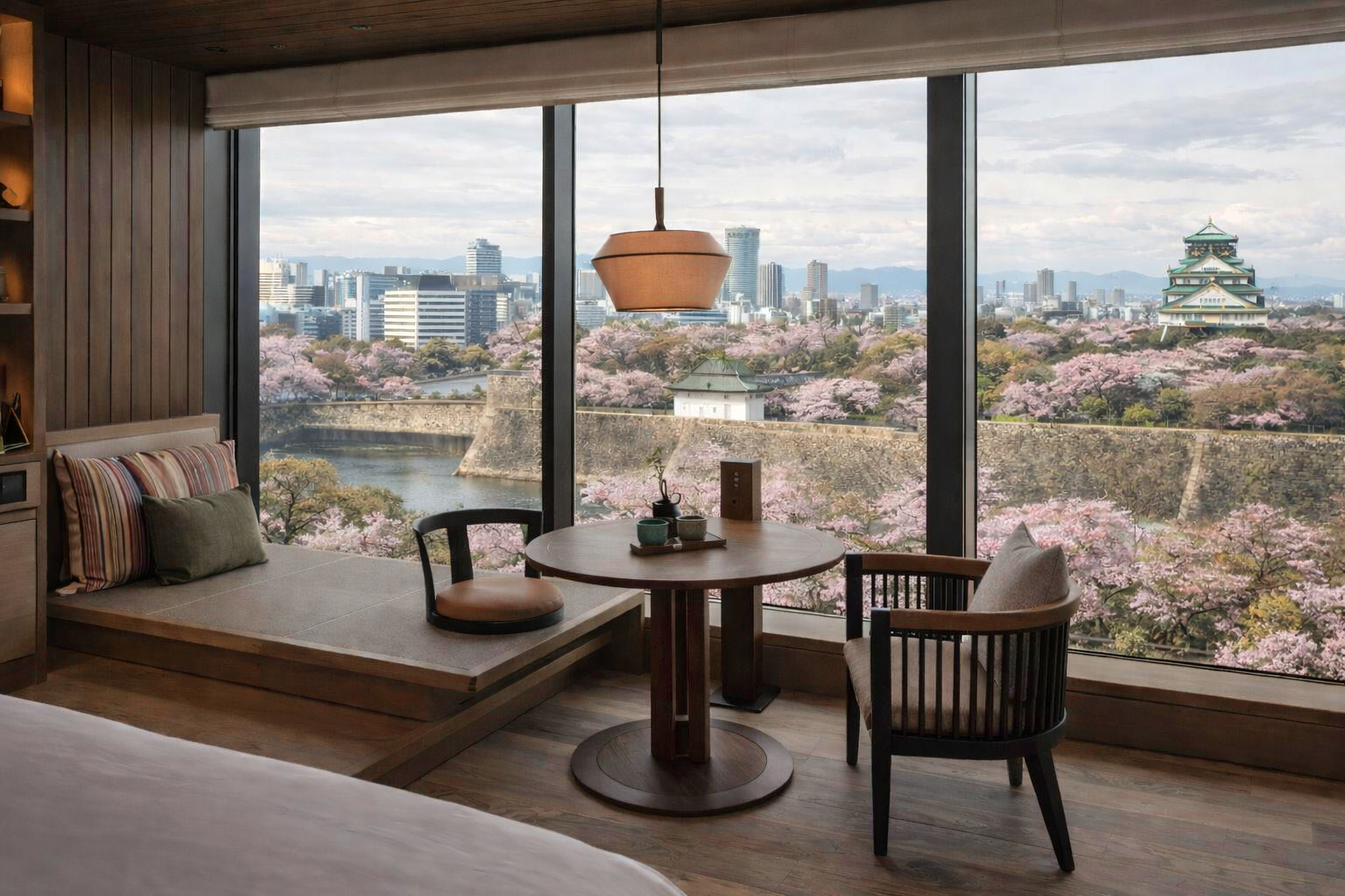 客室から望む桜の景色