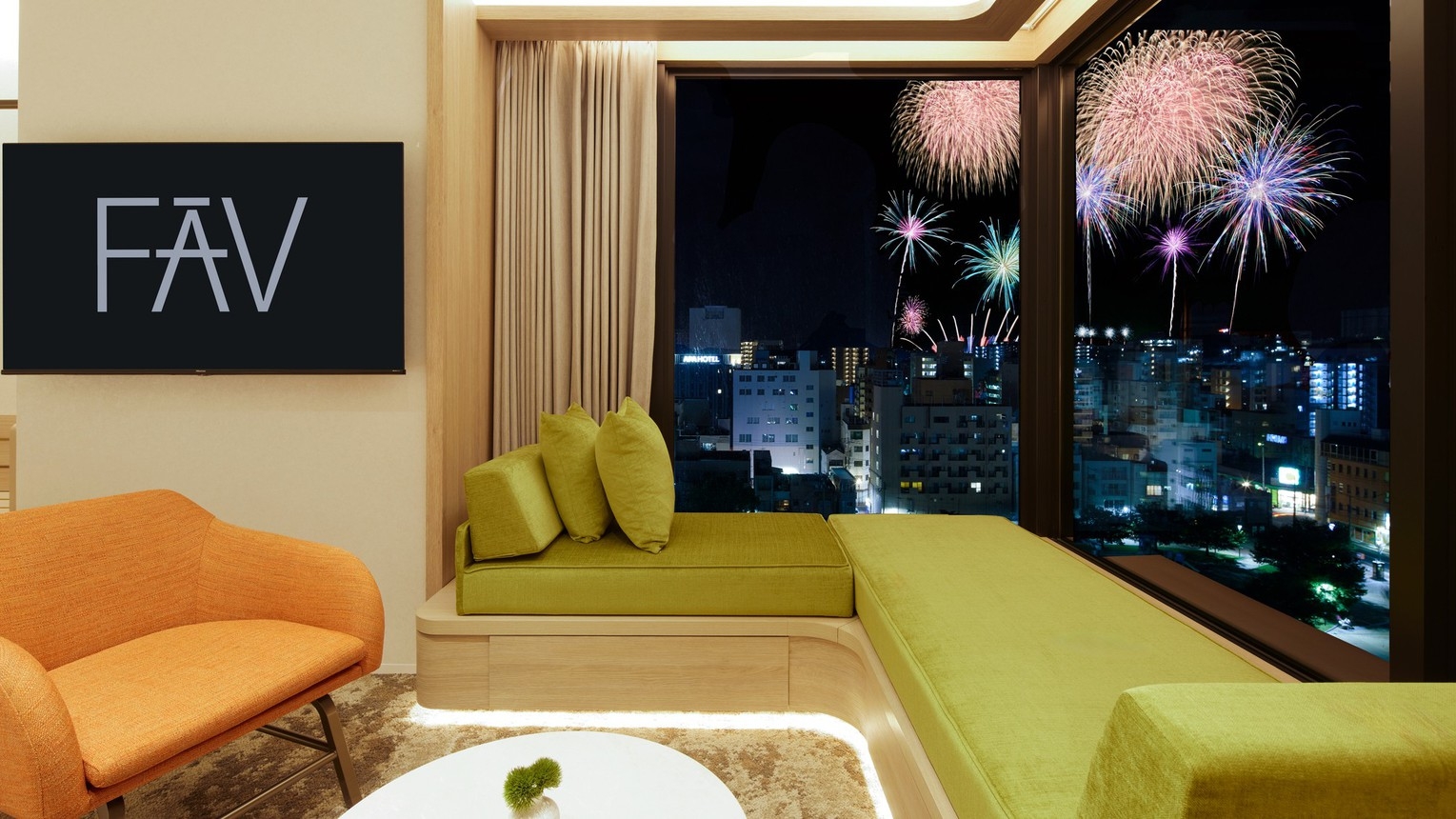 【5室限定】お部屋から桜島と大輪の花火を独占。THE ROOF特製オードブル付プレミアムステイ