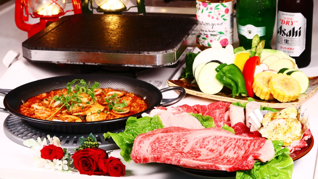 ☆直前割☆お日にち限定◆お好きな方をチョイス！2食付◆ BBQorしゃぶしゃぶ★