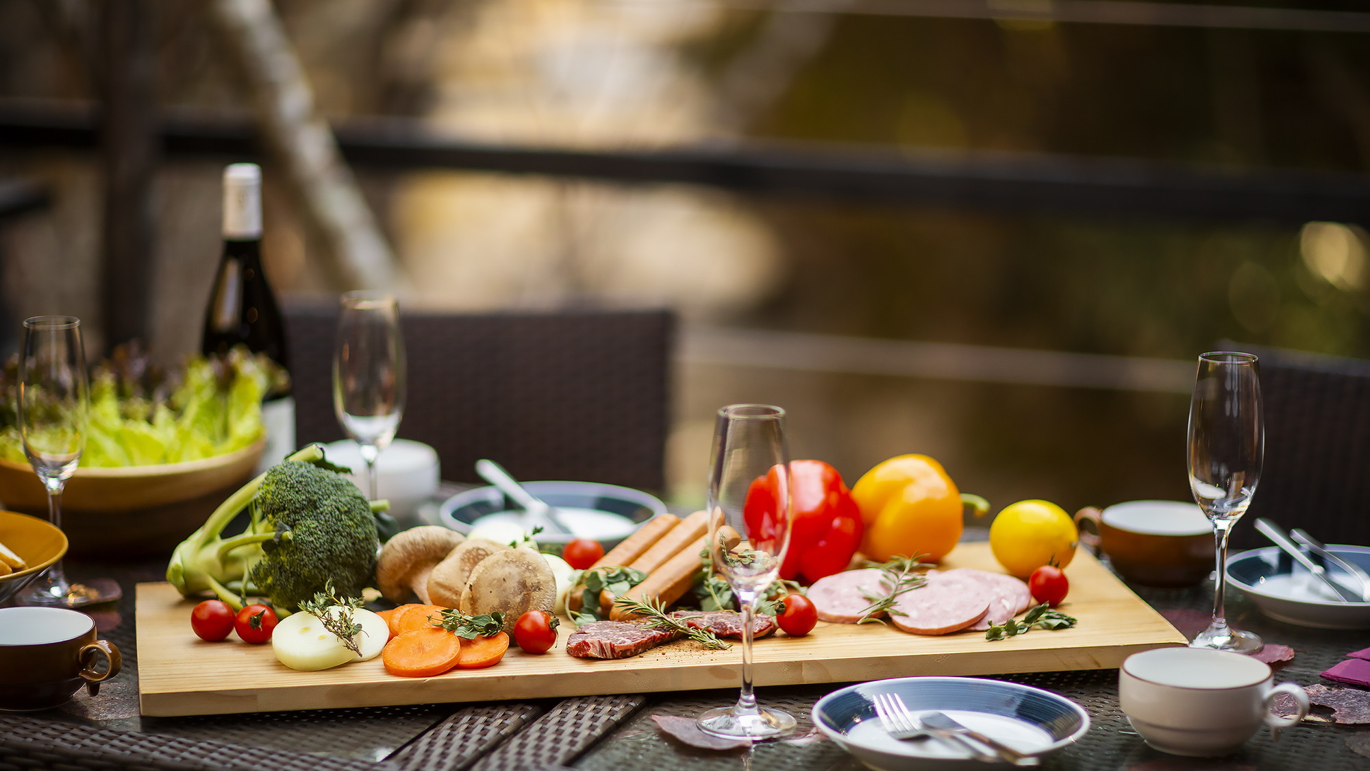 清流が育んだ自然の恵みをガスグリルでお好みに仕上げて。