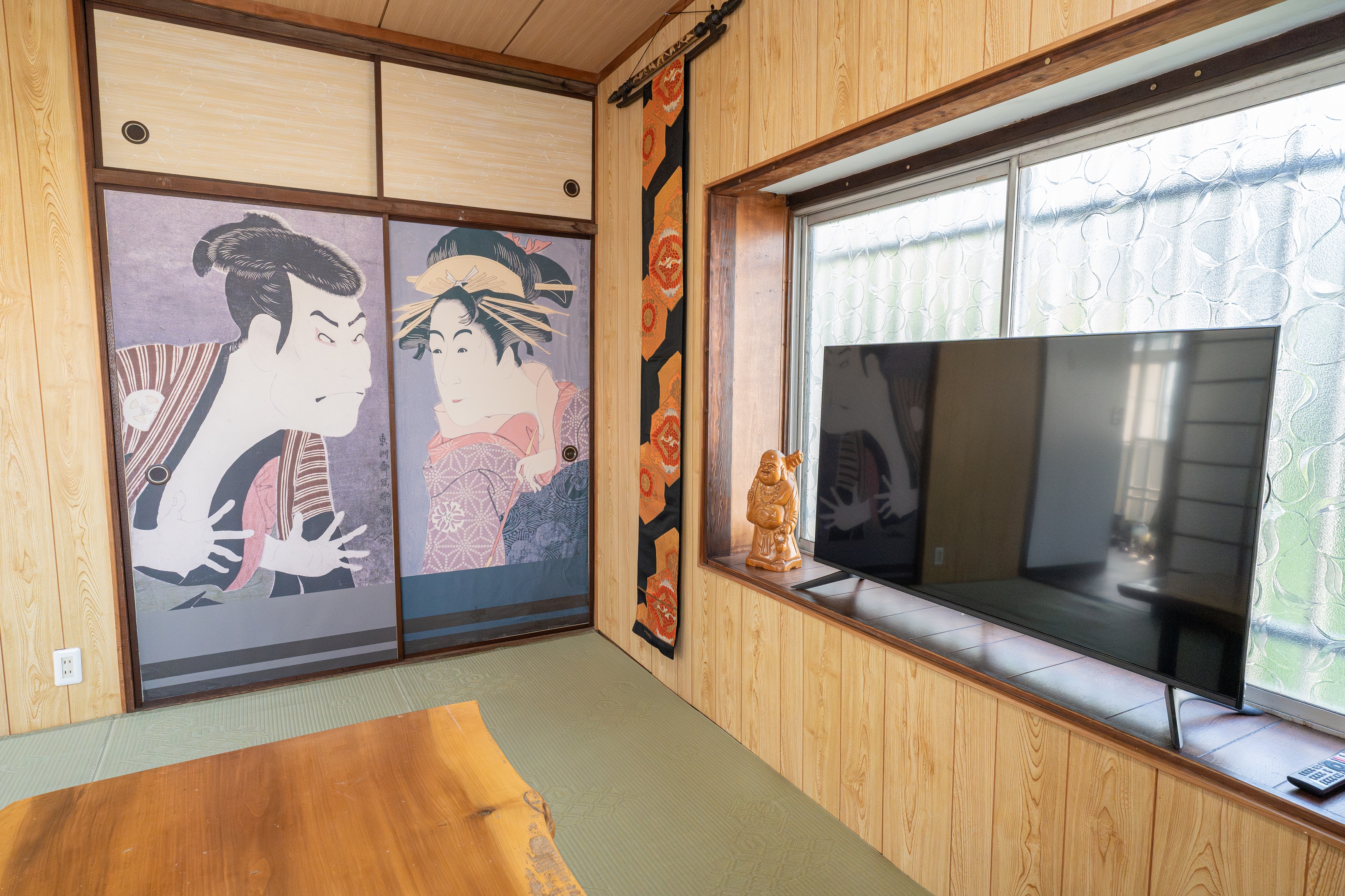 Living room, Ukiyo-e, Toshusai Sharaku, Edobei of Otani Oniji III, and Matsumoto Yonezaburo's Shosho of Kakesazaka